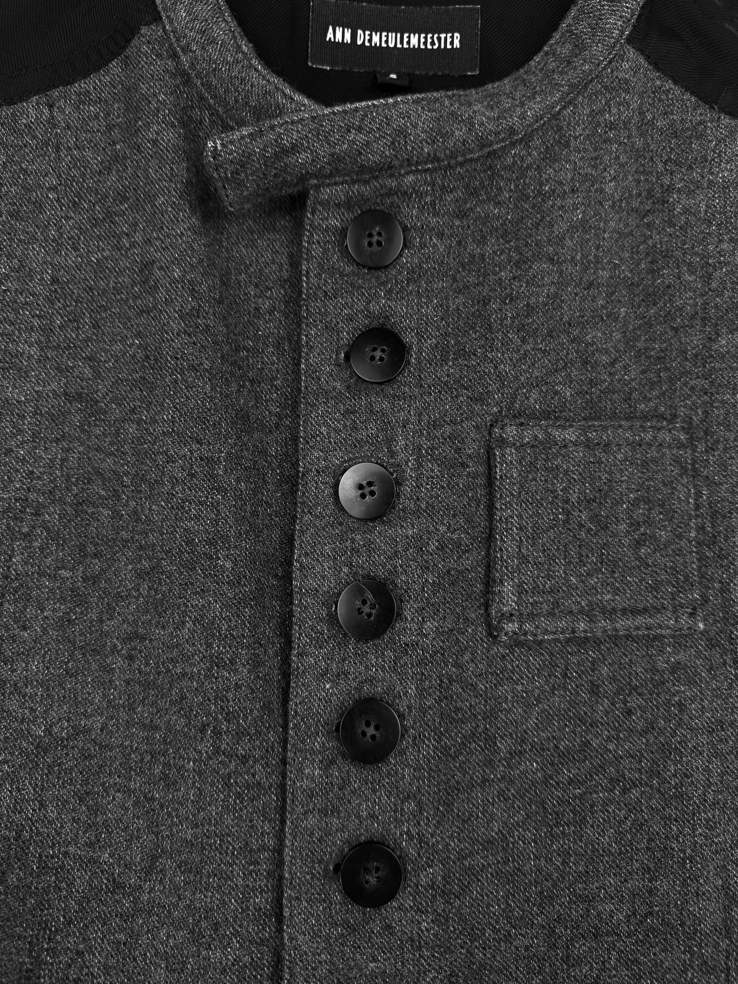 Ann Demeulemeester Multi Button Wool Two Tone Collared Vest