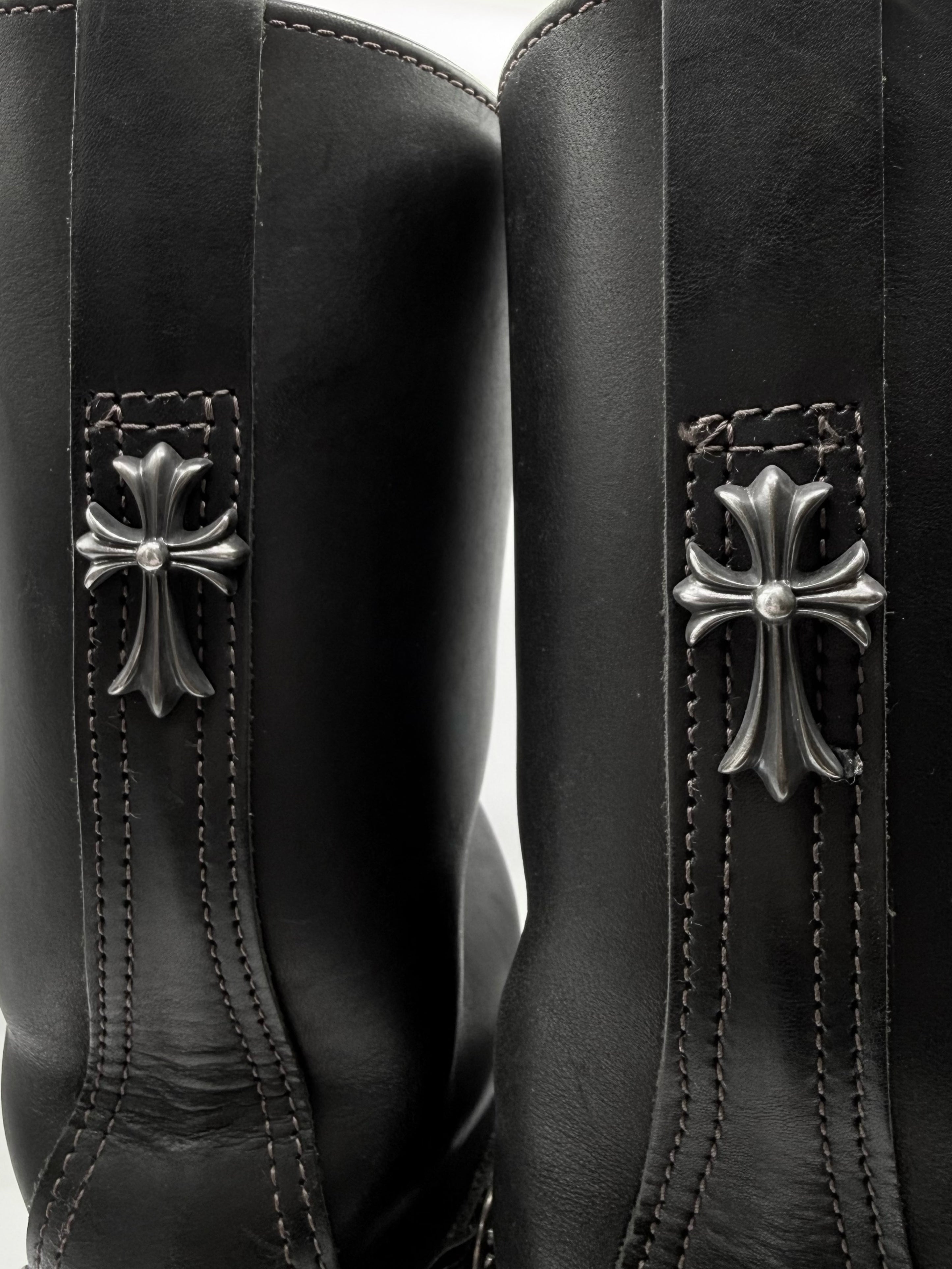 Chrome Hearts x Wesco 3 Piece Cuban Link Silver Cross Engineer Boots