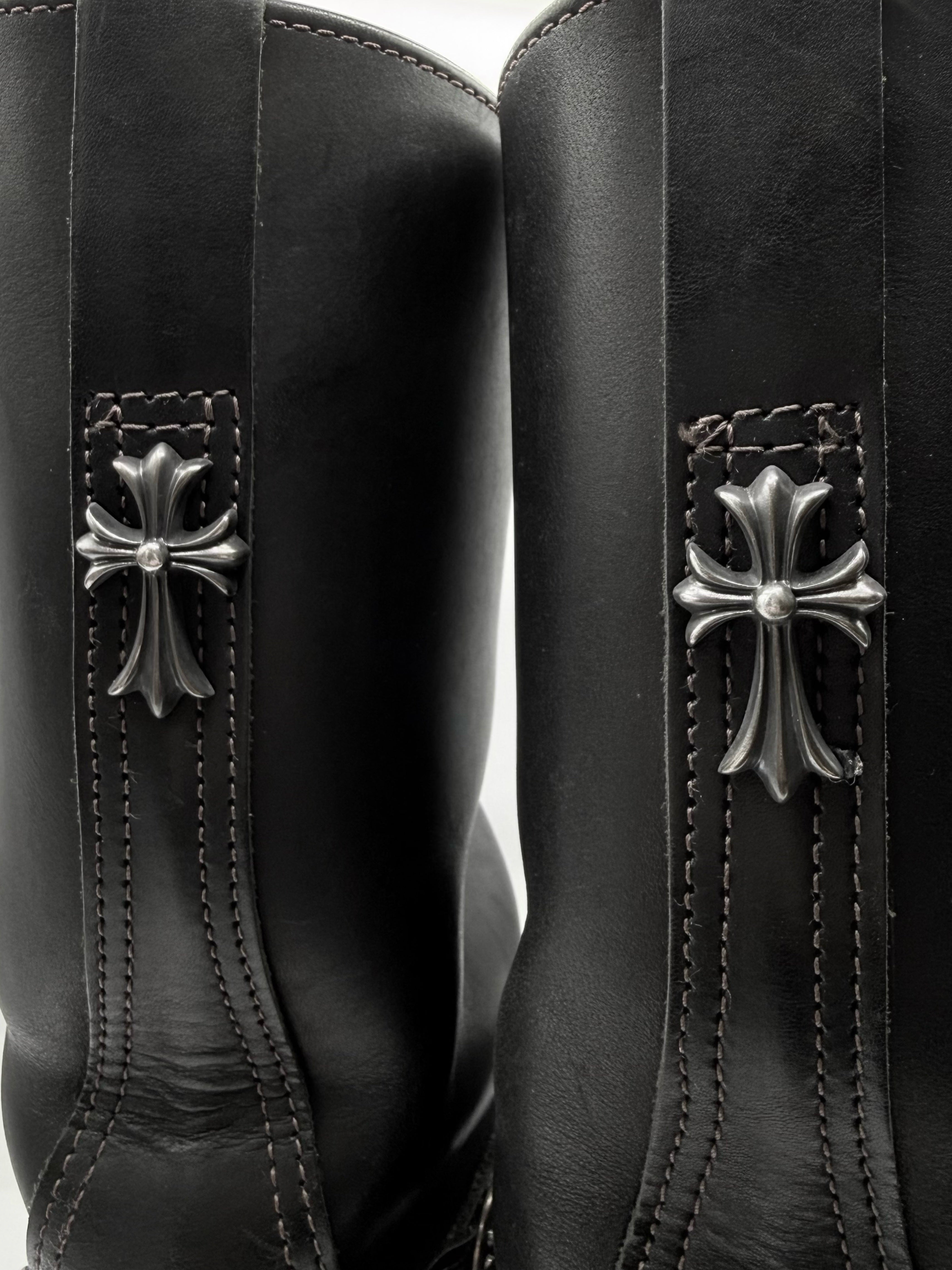 Chrome Hearts x Wesco 3 Piece Cuban Link Silver Cross Engineer Boots