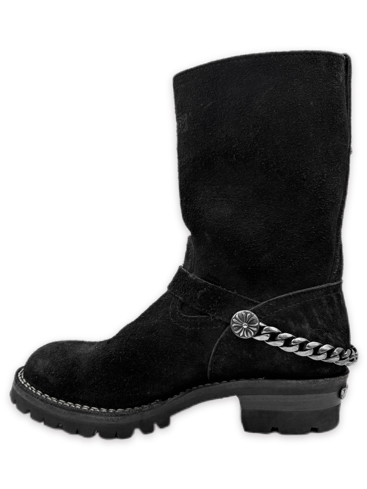 Chrome Hearts x Wesco Cuban Heel Suede Gunslinger Black Boots