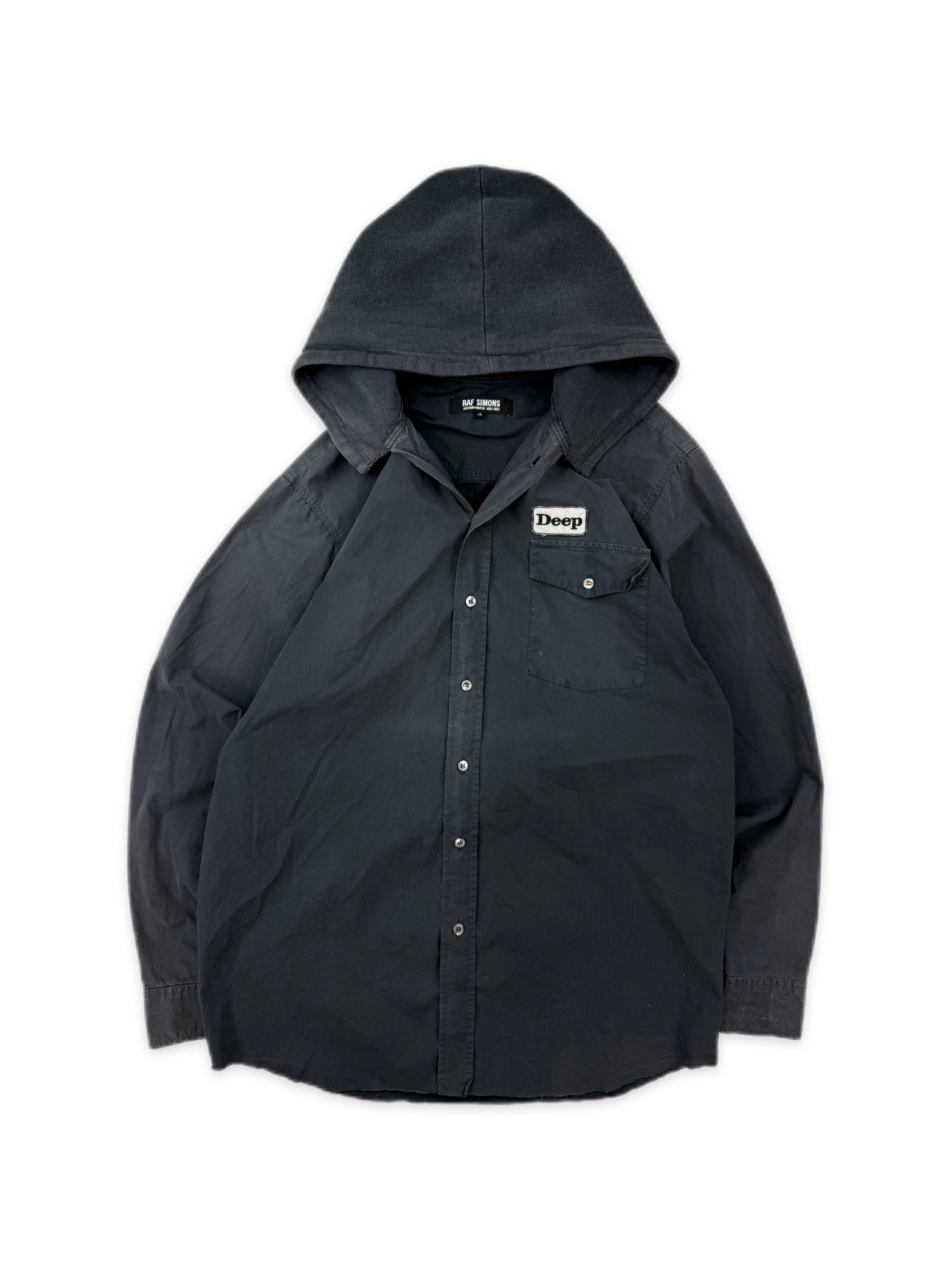 AW02 Raf Simons ‘Virginia Creeper’ Deep Patch Hooded Button Up Shirt