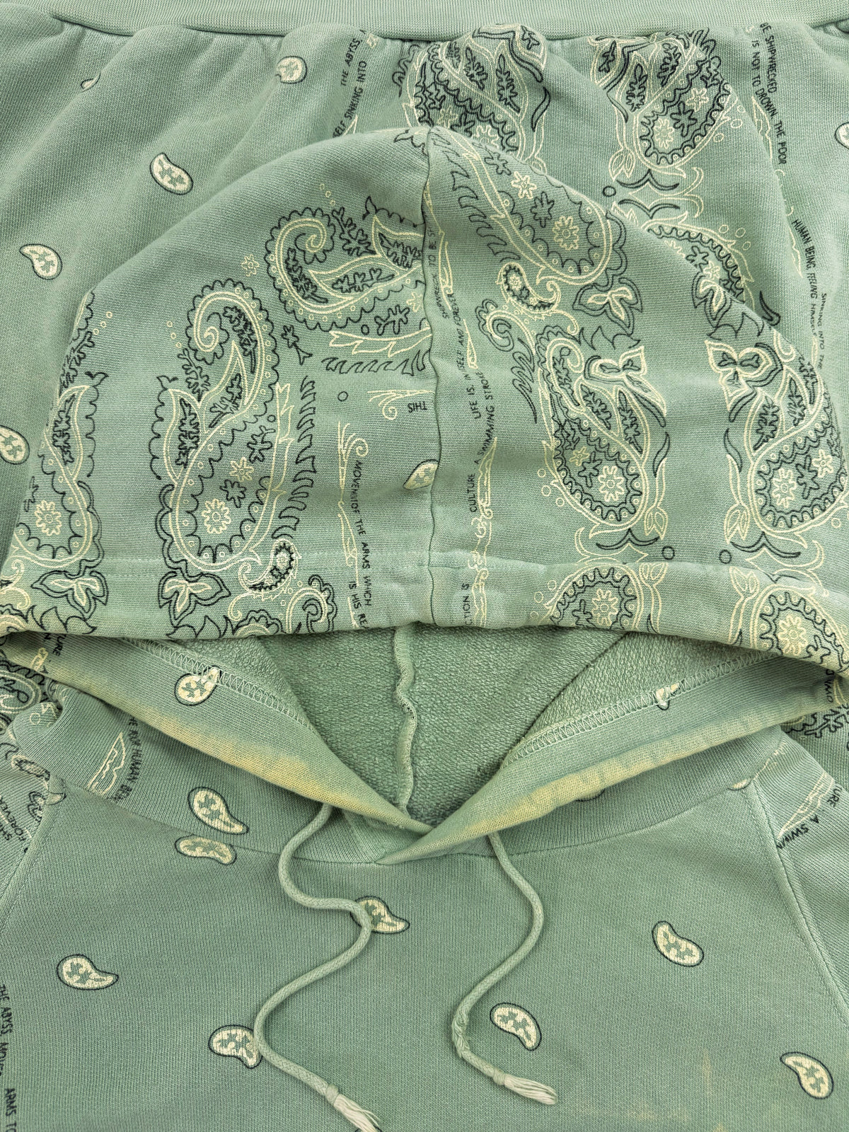 AW04 Raf Simons Waves Shipwreck Mint Green Paisley Hoodie