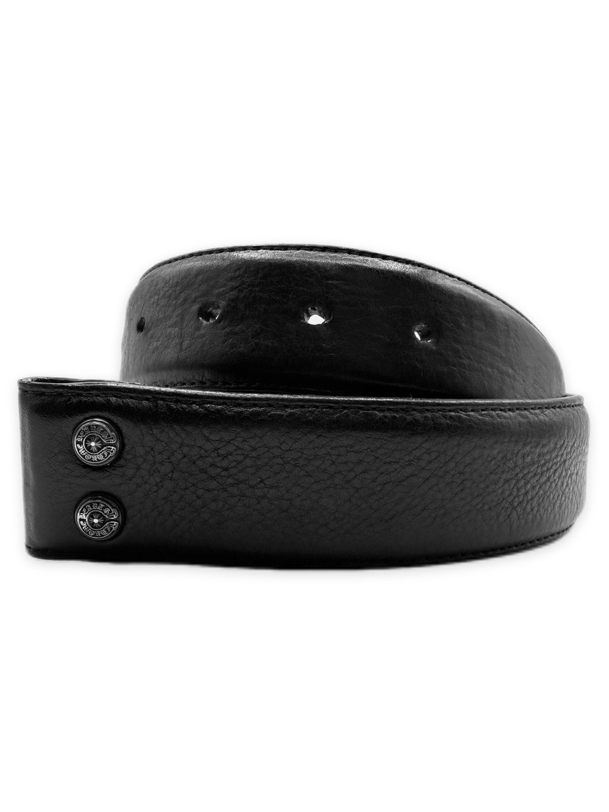 Chrome Hearts 1.5 inch Black Leather .925 Silver Belt