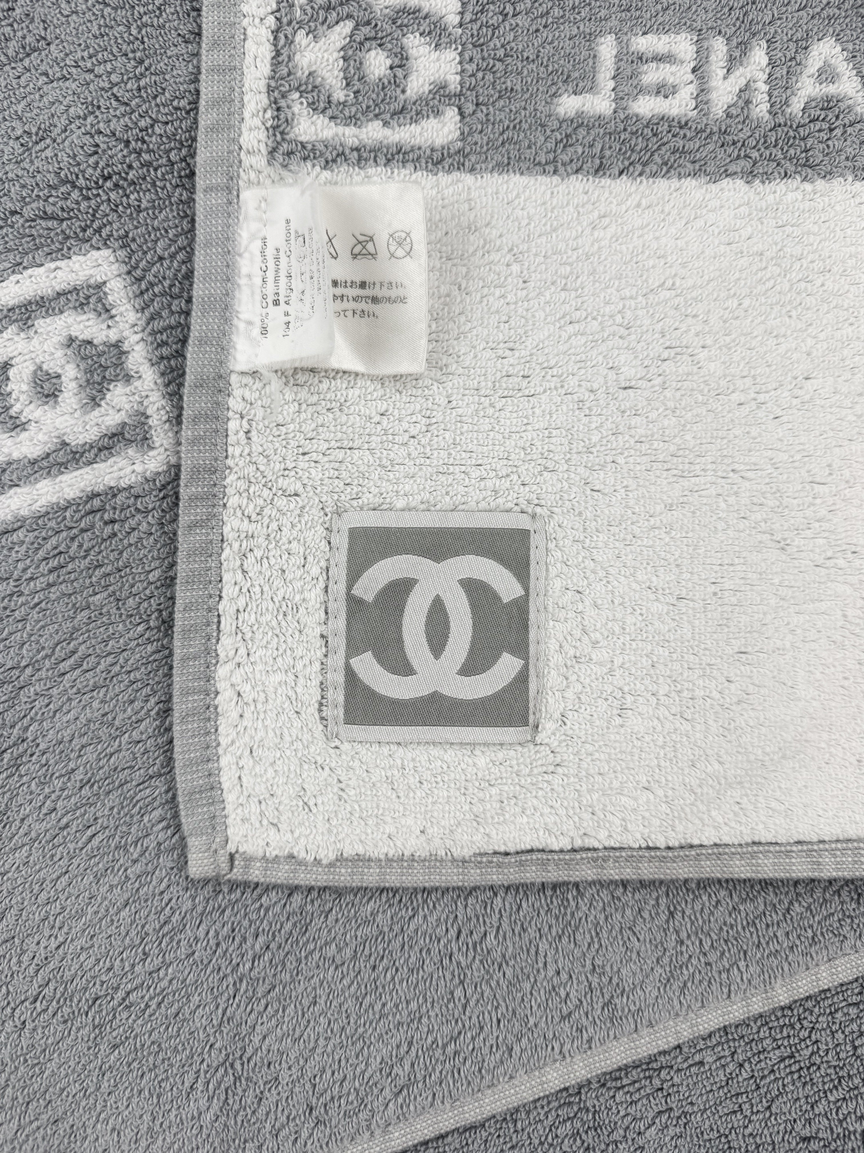 Chanel Sport CC Logo Grey Beach Towel / Blanket