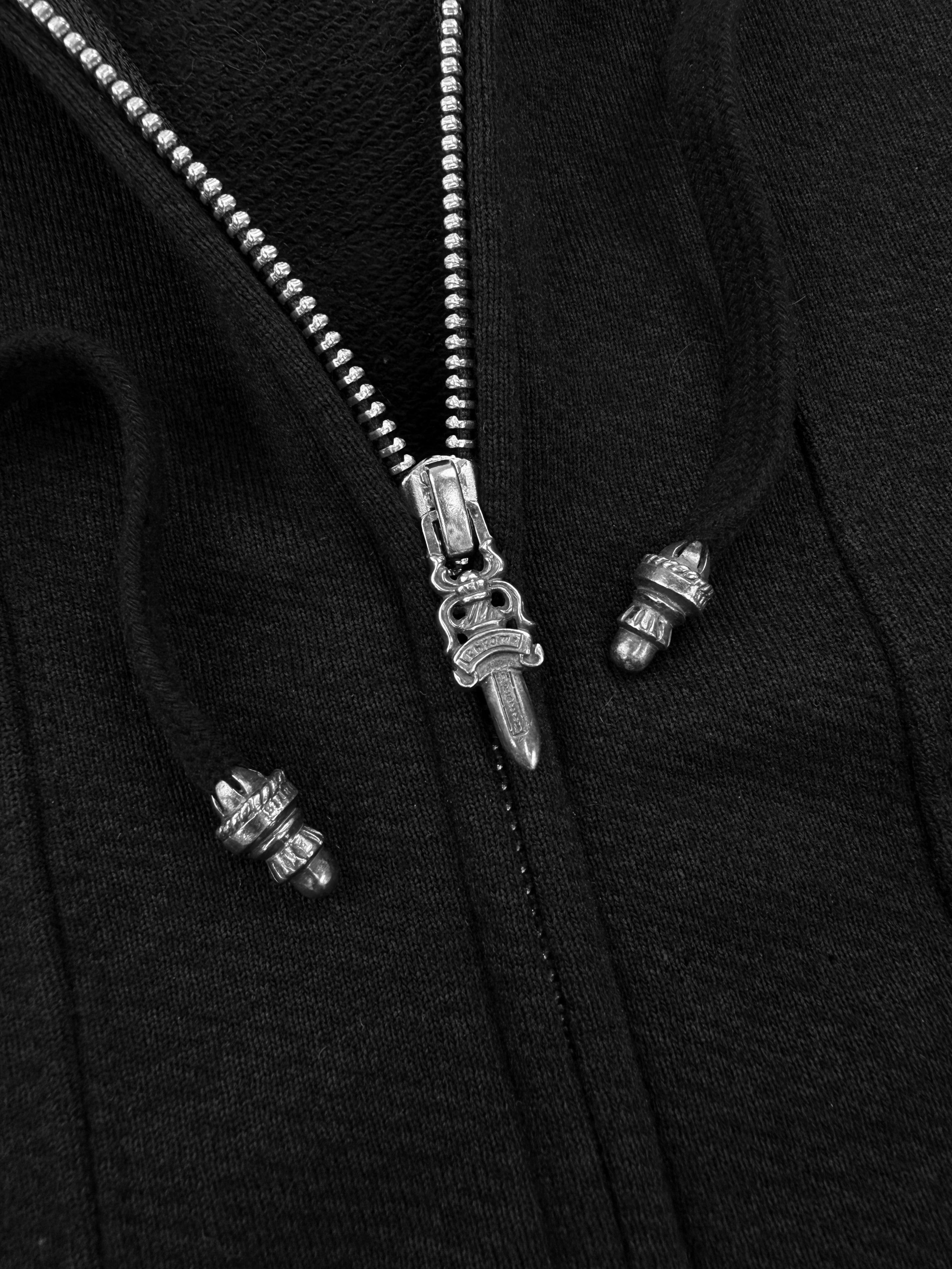 Chrome Hearts Horse Shoe Leather Plus Patch Zip Up Hoodie