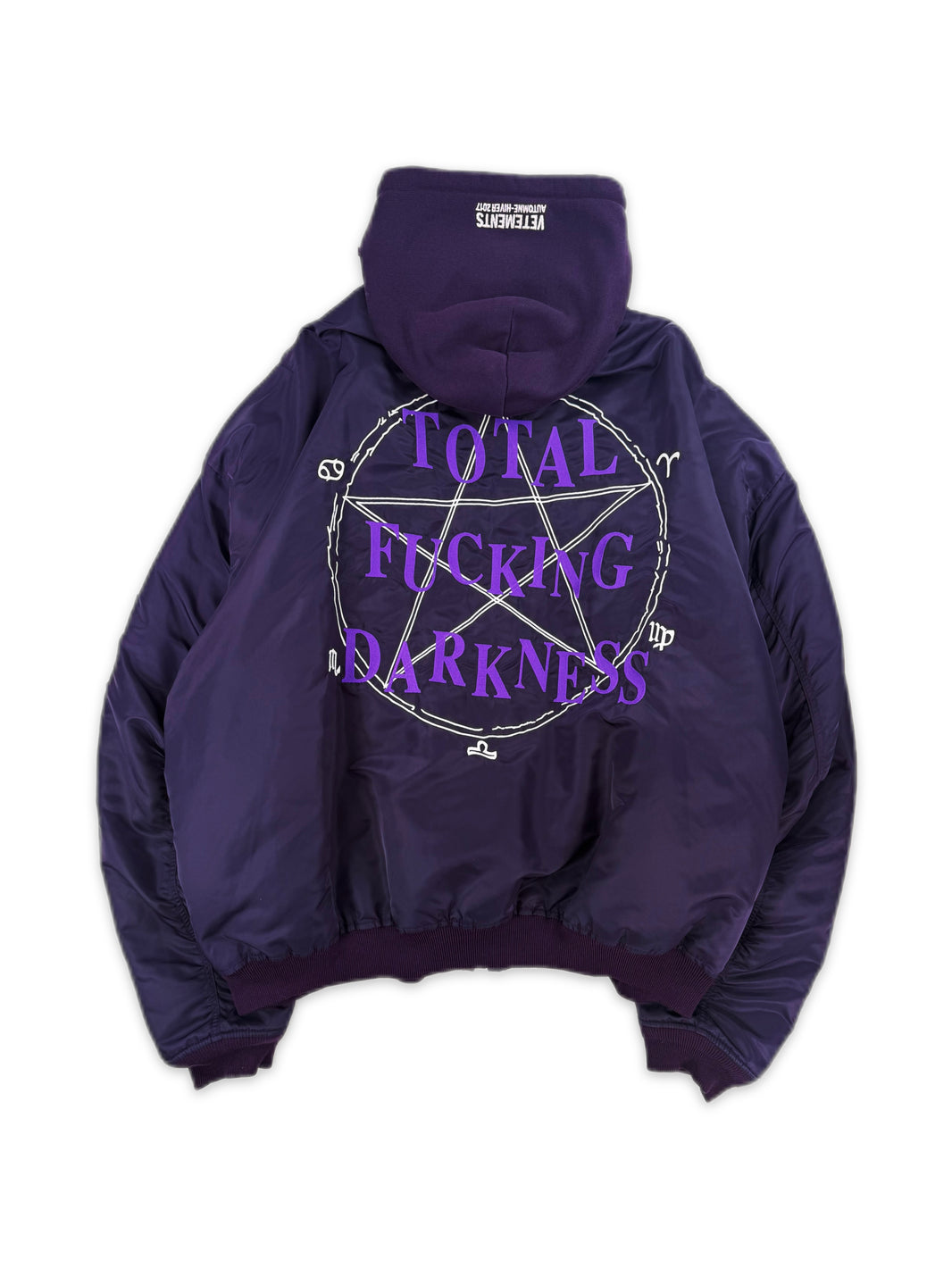 AW17 Vetements Homme Total Fucking Darkness Pentagram Bomber Jacket