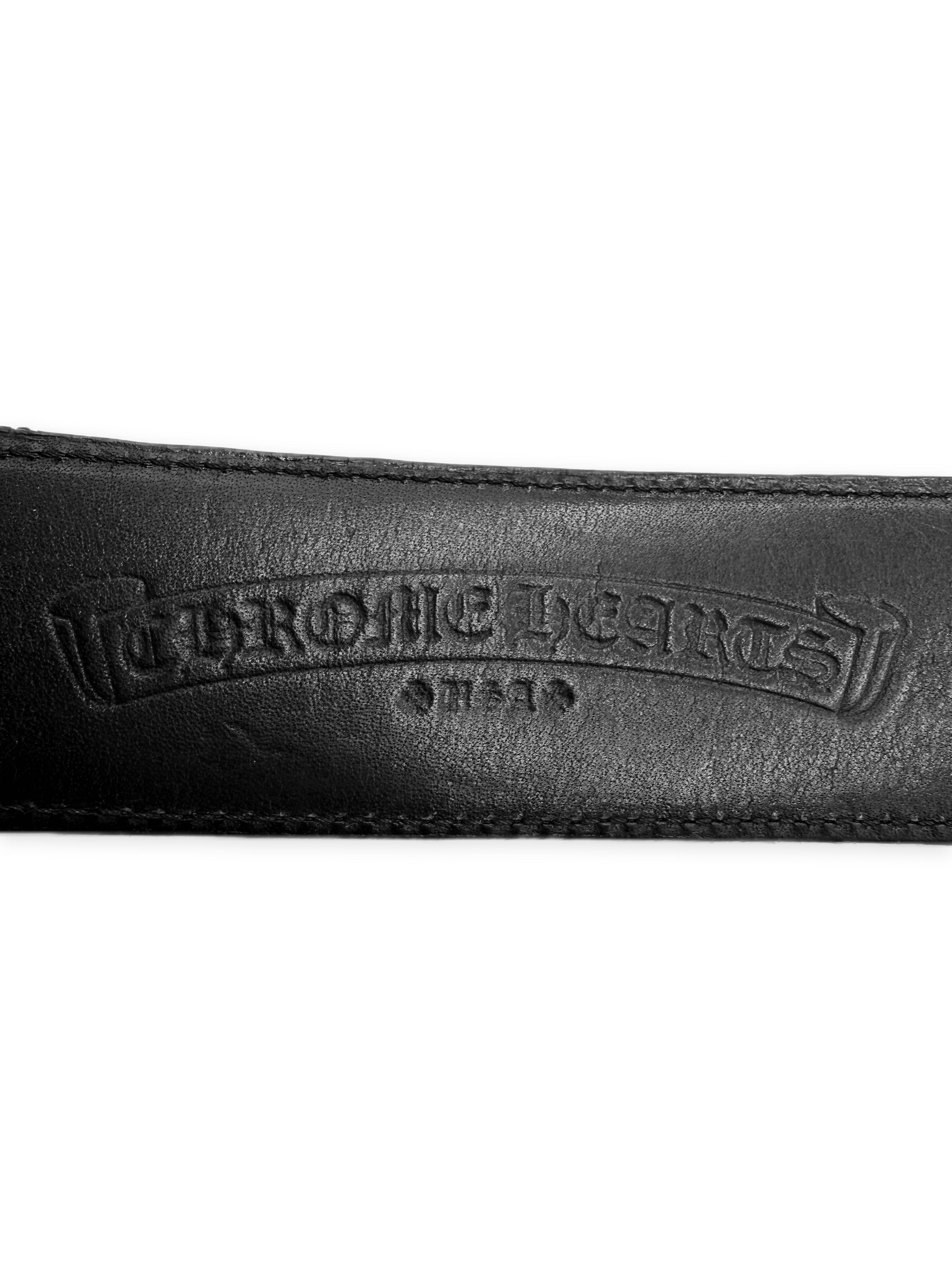 Chrome Hearts Western 3 Piece .925 Silver Black Leather Belt