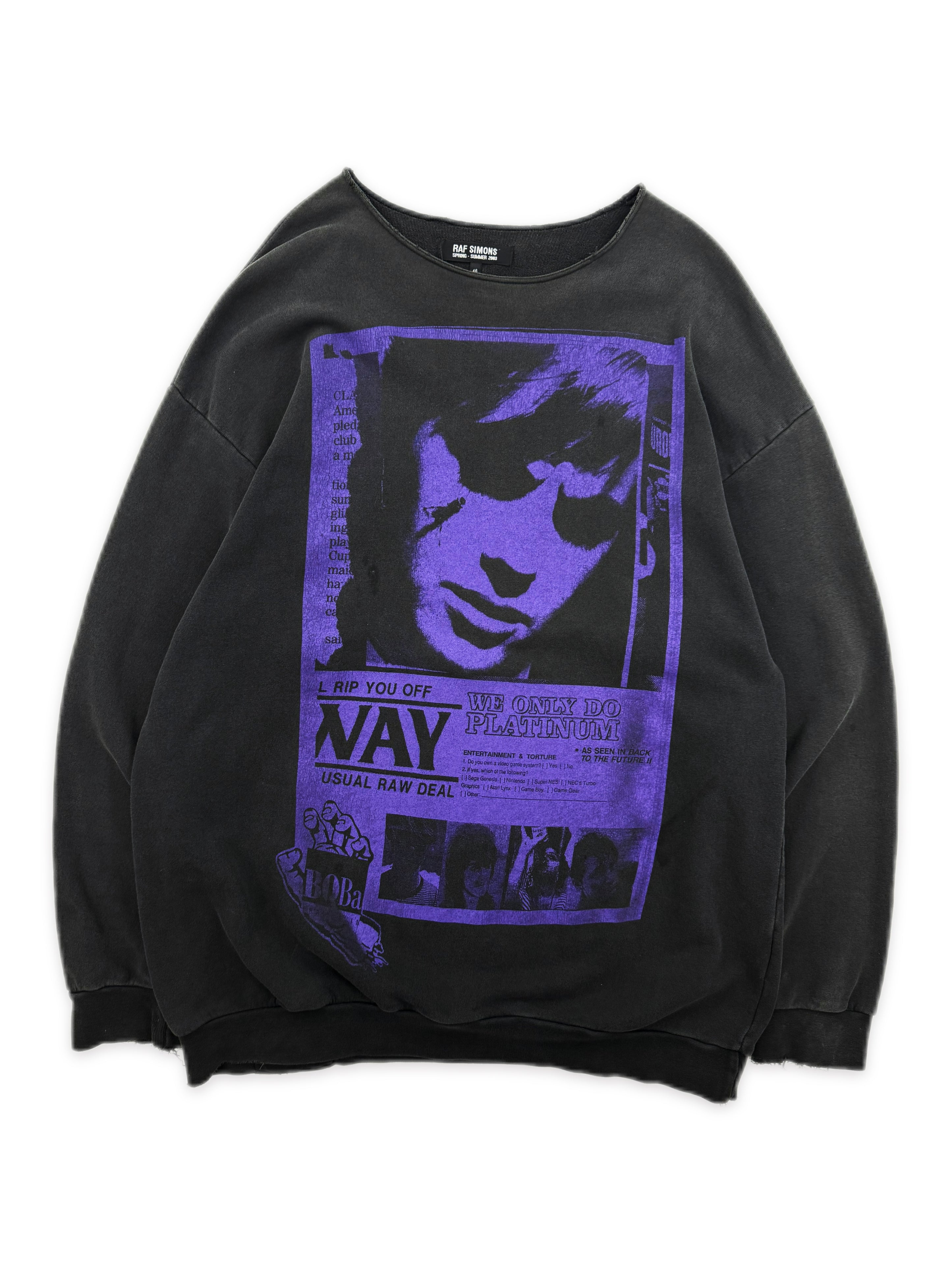 SS03 Raf Simons ‘Consumed’ Purple Graphic Crewneck