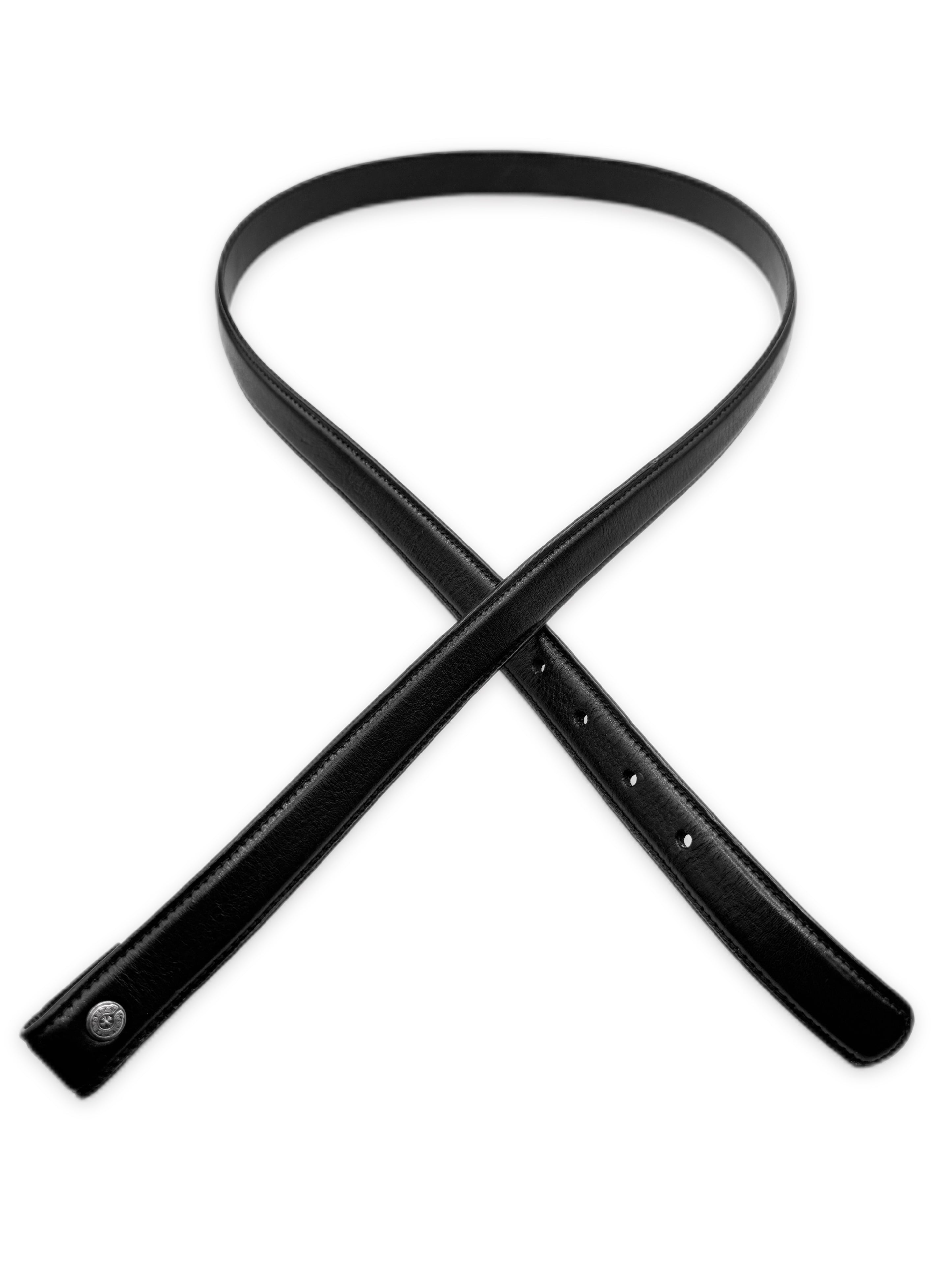 Chrome Hearts 1 in Black Leather Belt Strap