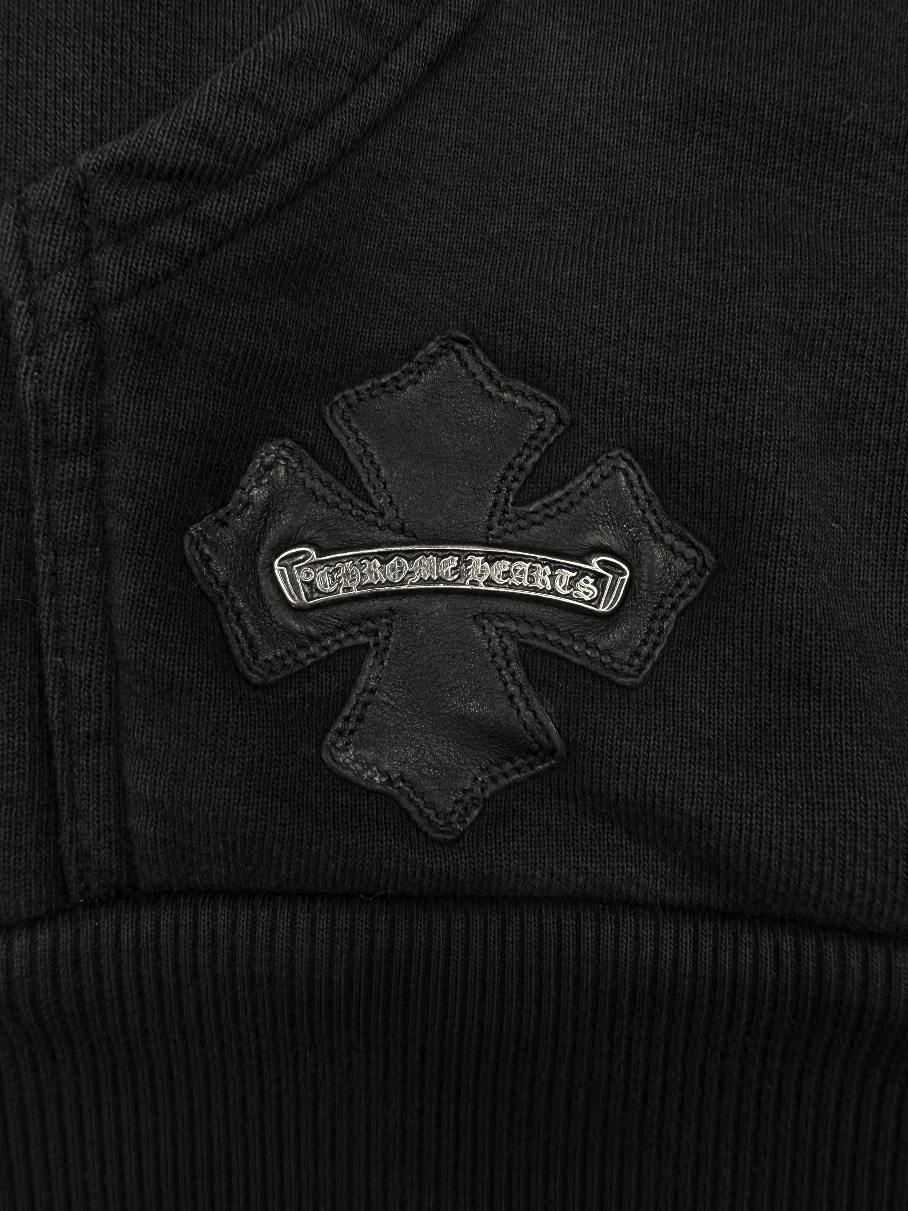 Chrome Hearts Horseshoe Leather Patch Dagger Zip Hoodie