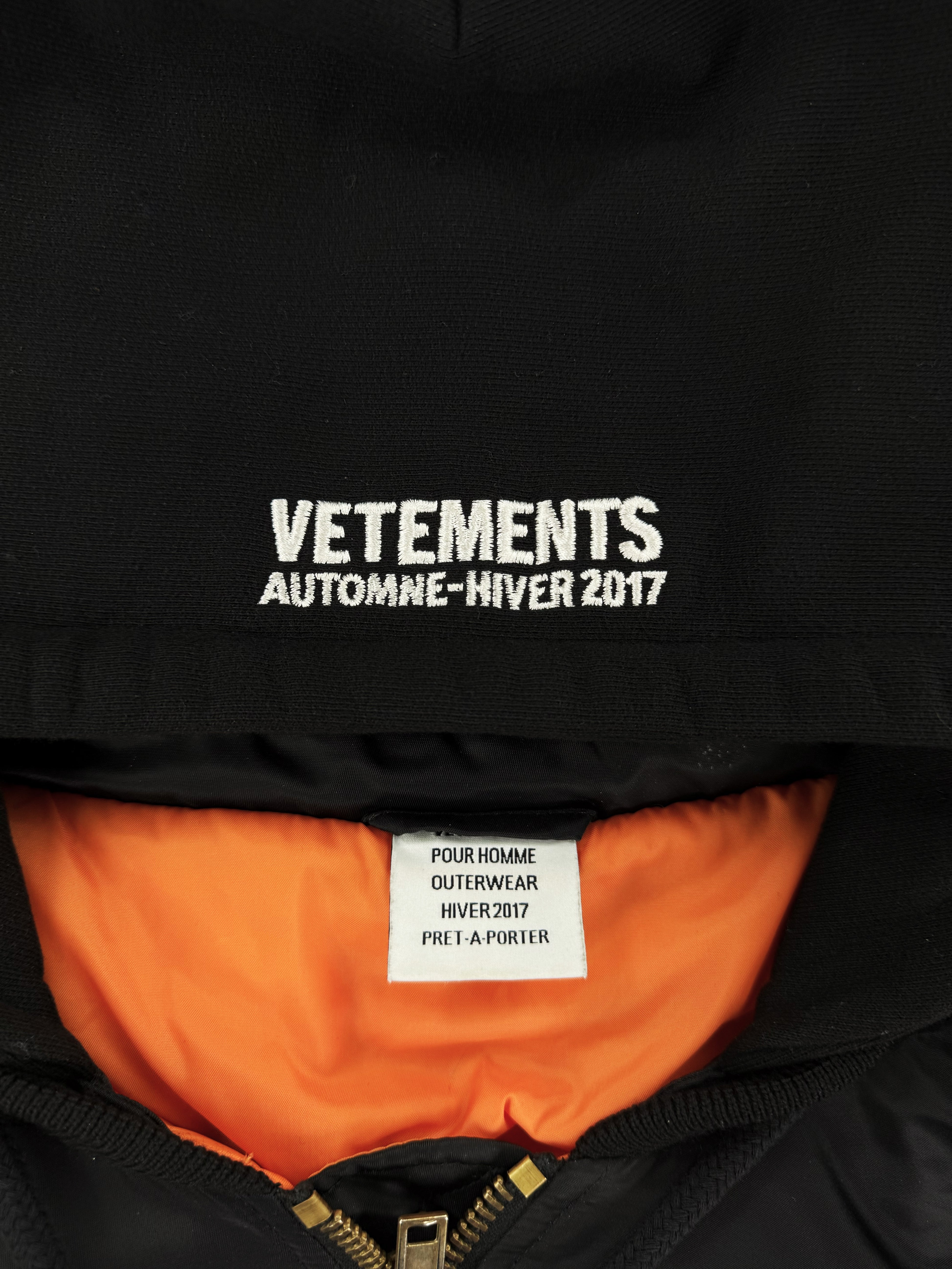 AW17 Vetements Homme Total Fucking Darkness Pentagram Bomber Jacket