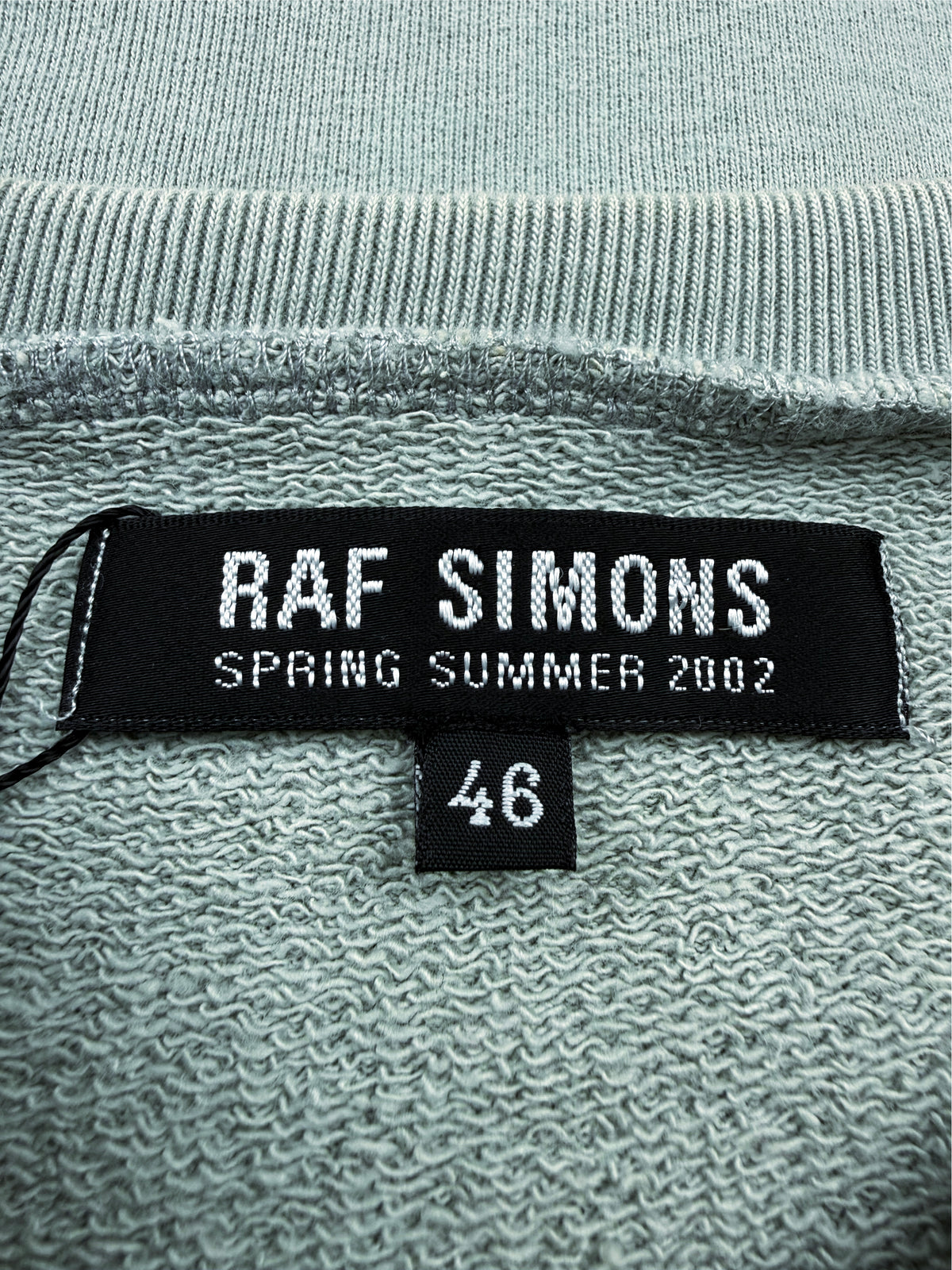 SS02 Raf Simons ‘Stray Souls’ Teal Patch Graphic Crewneck