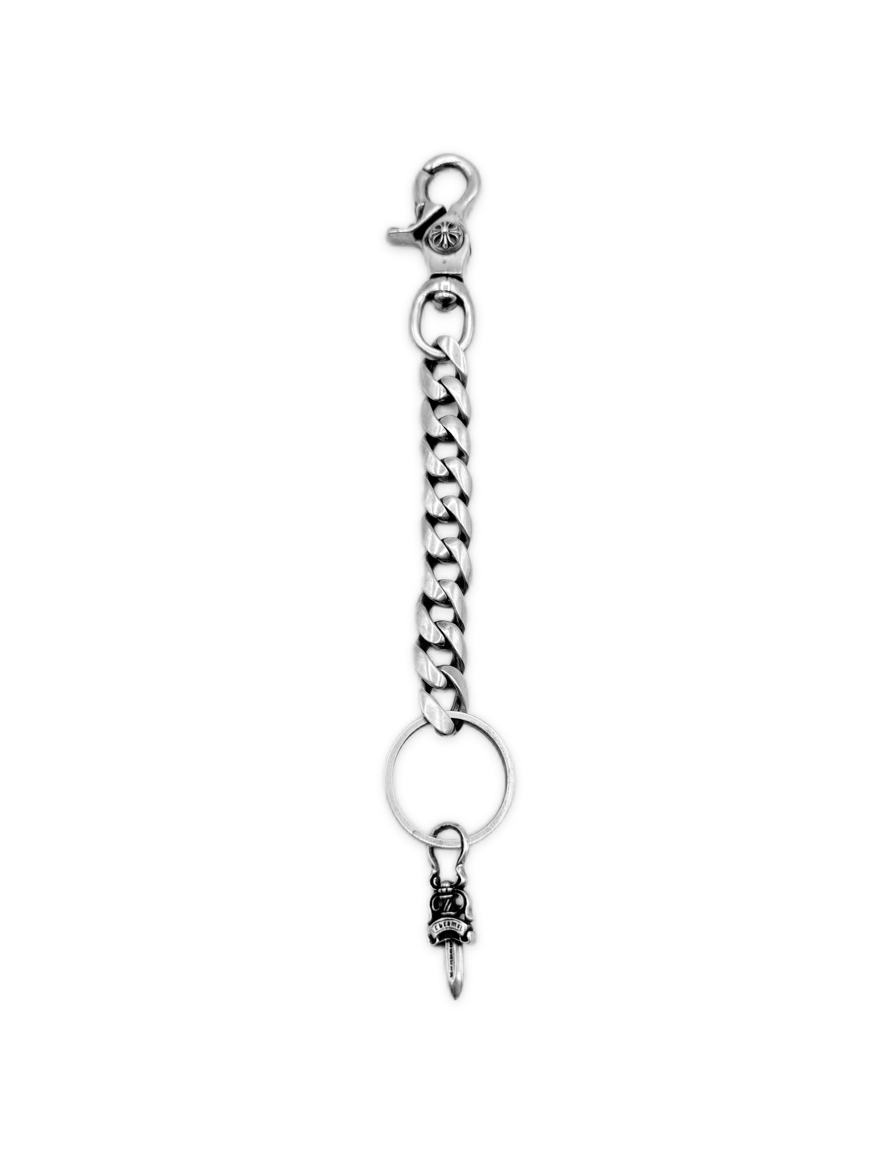 Chrome Hearts Cuban Link Dagger Lobster Clasp Extra Long Keychain