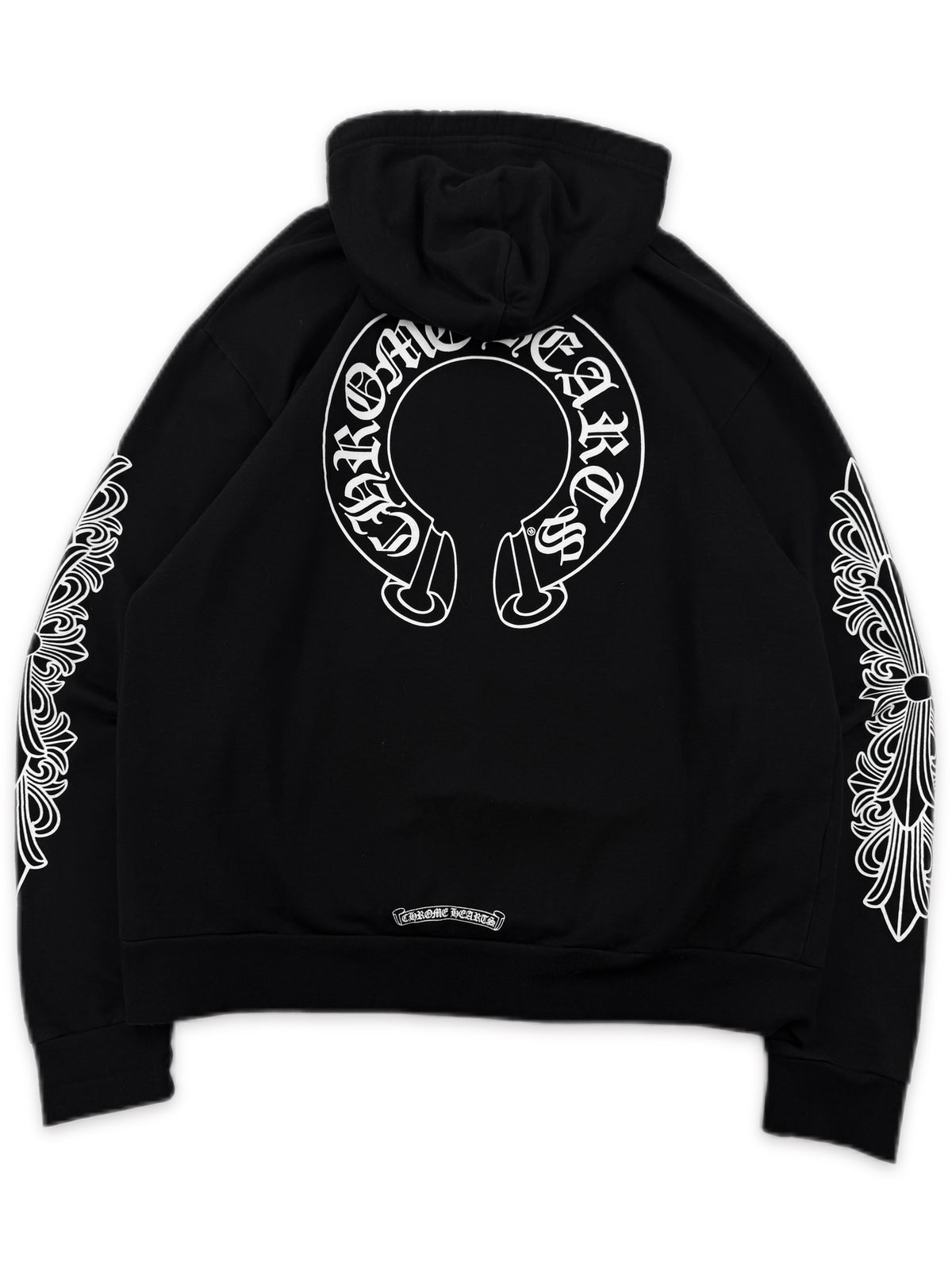 Chrome Hearts Floral Sleeve Horseshoe Black Hoodie