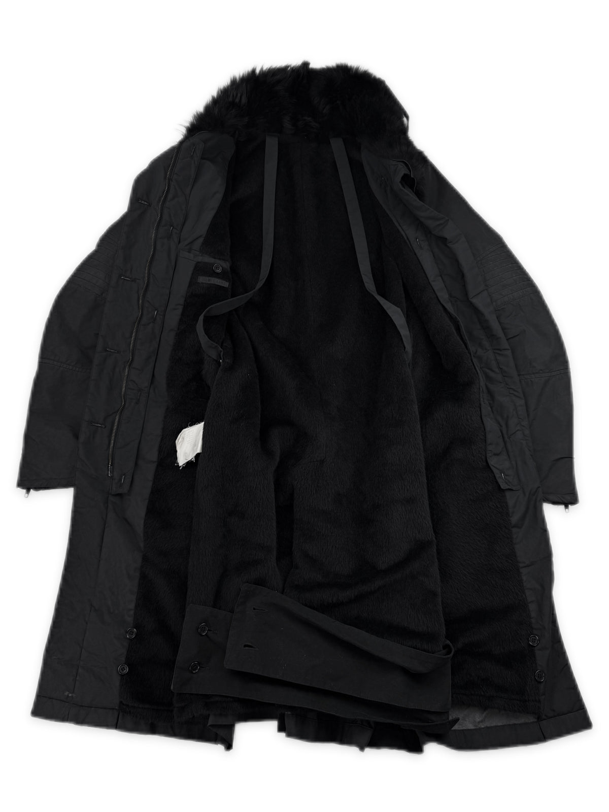 AW99 Helmut Lang Alpaca Fur Lined Nylon Ballistic Astro Parka