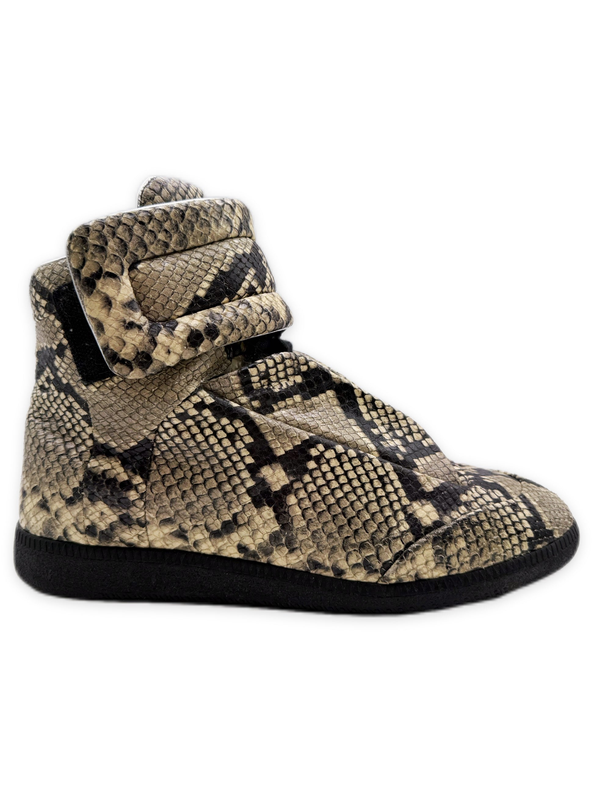 2016 Maison Margiela Python Future Hi Snakeskin Leather Sneakers
