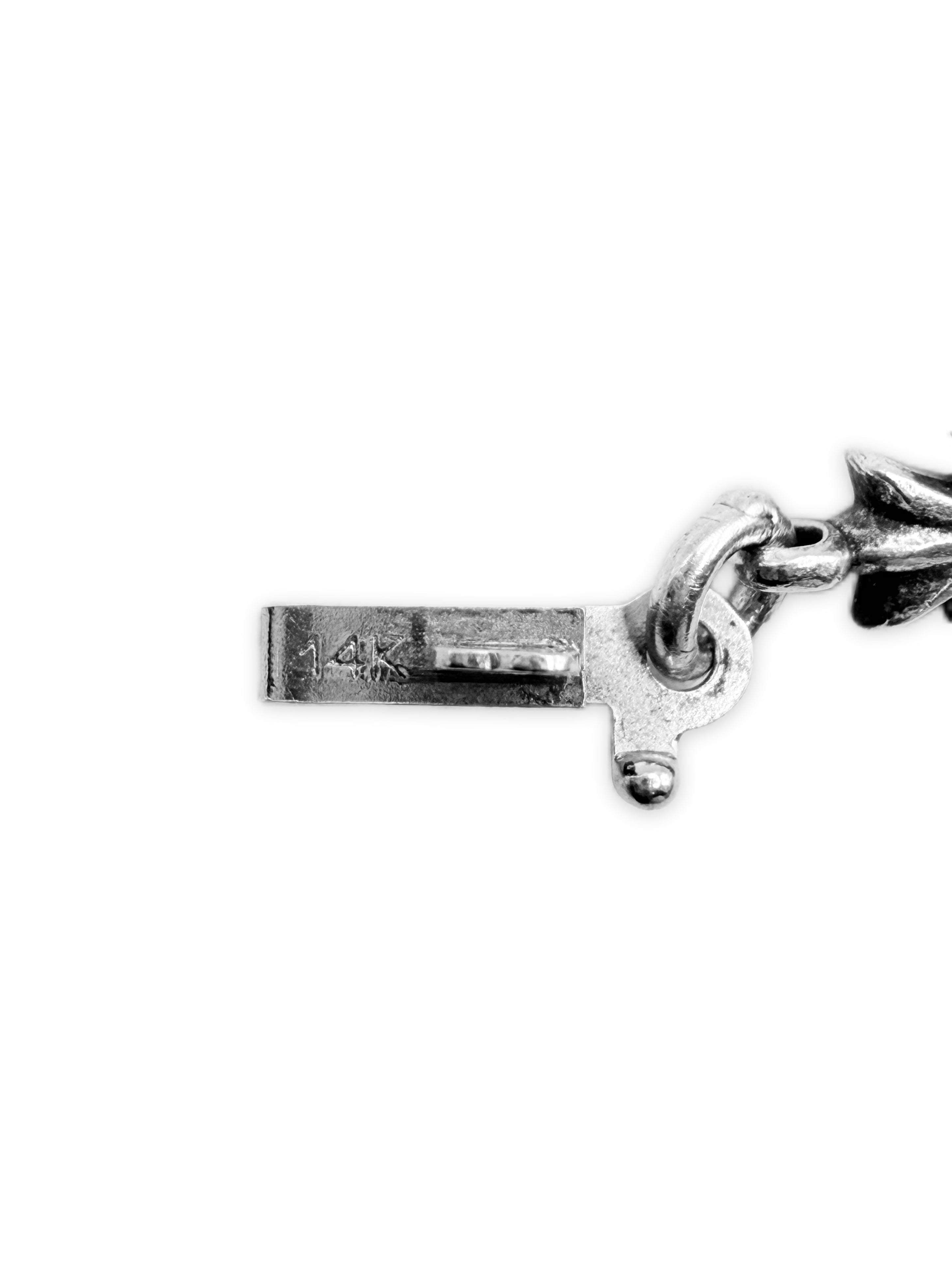 Chrome Hearts 13 Link Tiny E Cross .925 Silver Bracelet