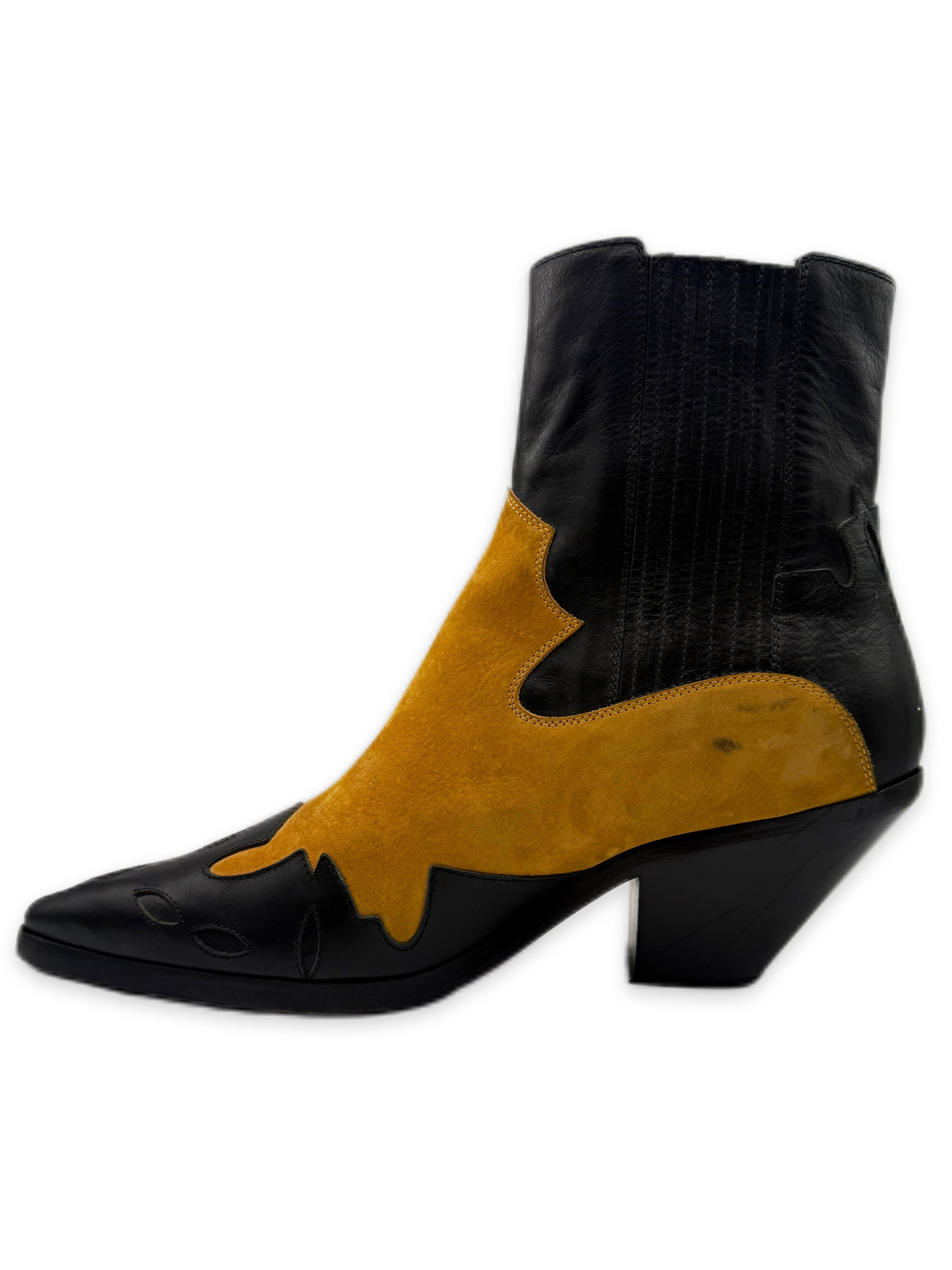 AW20 Enfants Riches Deprimes ‘Midnight’ Suede &amp; Black Leather Cuban Boots