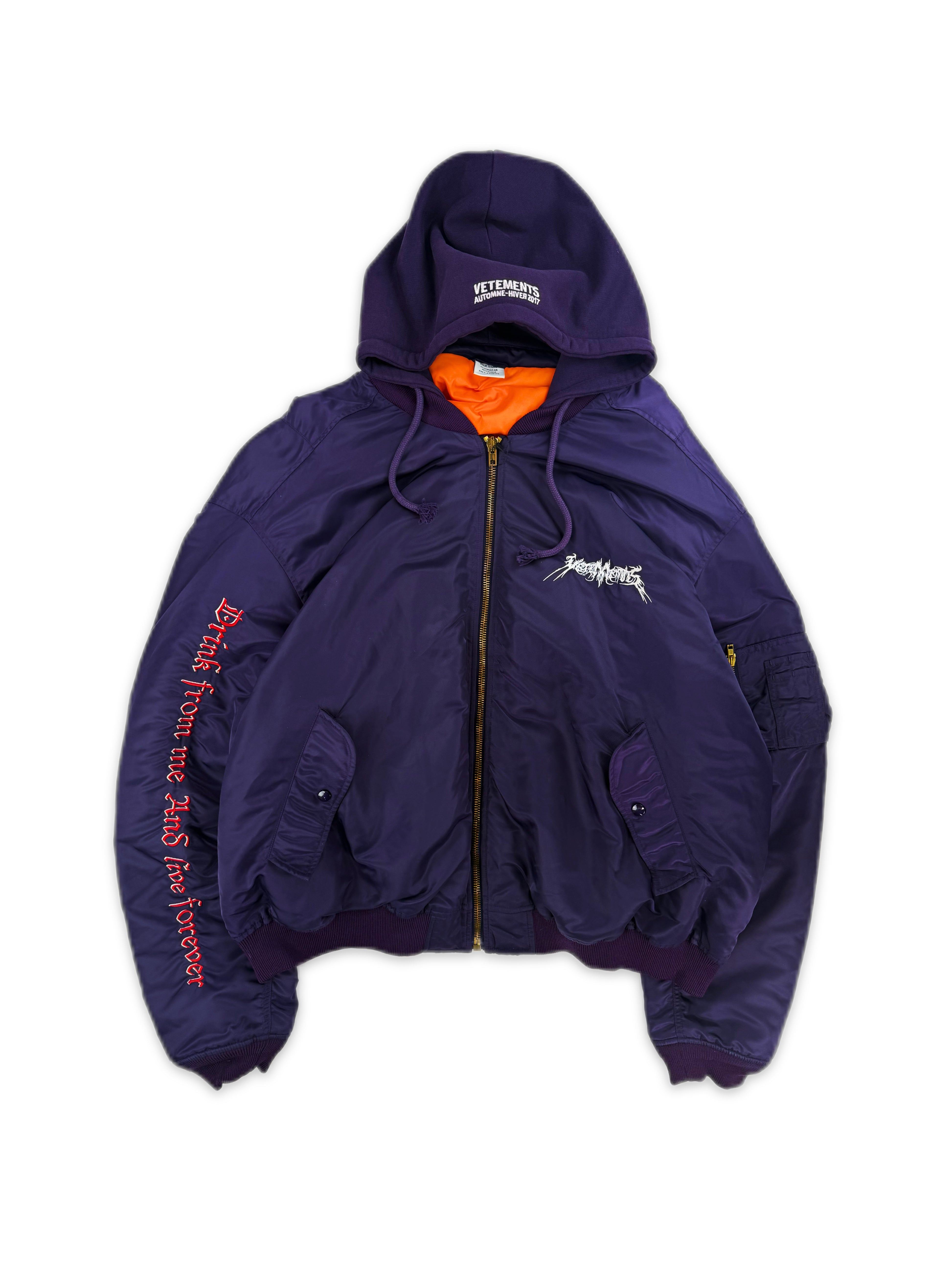 AW17 Vetements Homme Total Fucking Darkness Pentagram Bomber Jacket