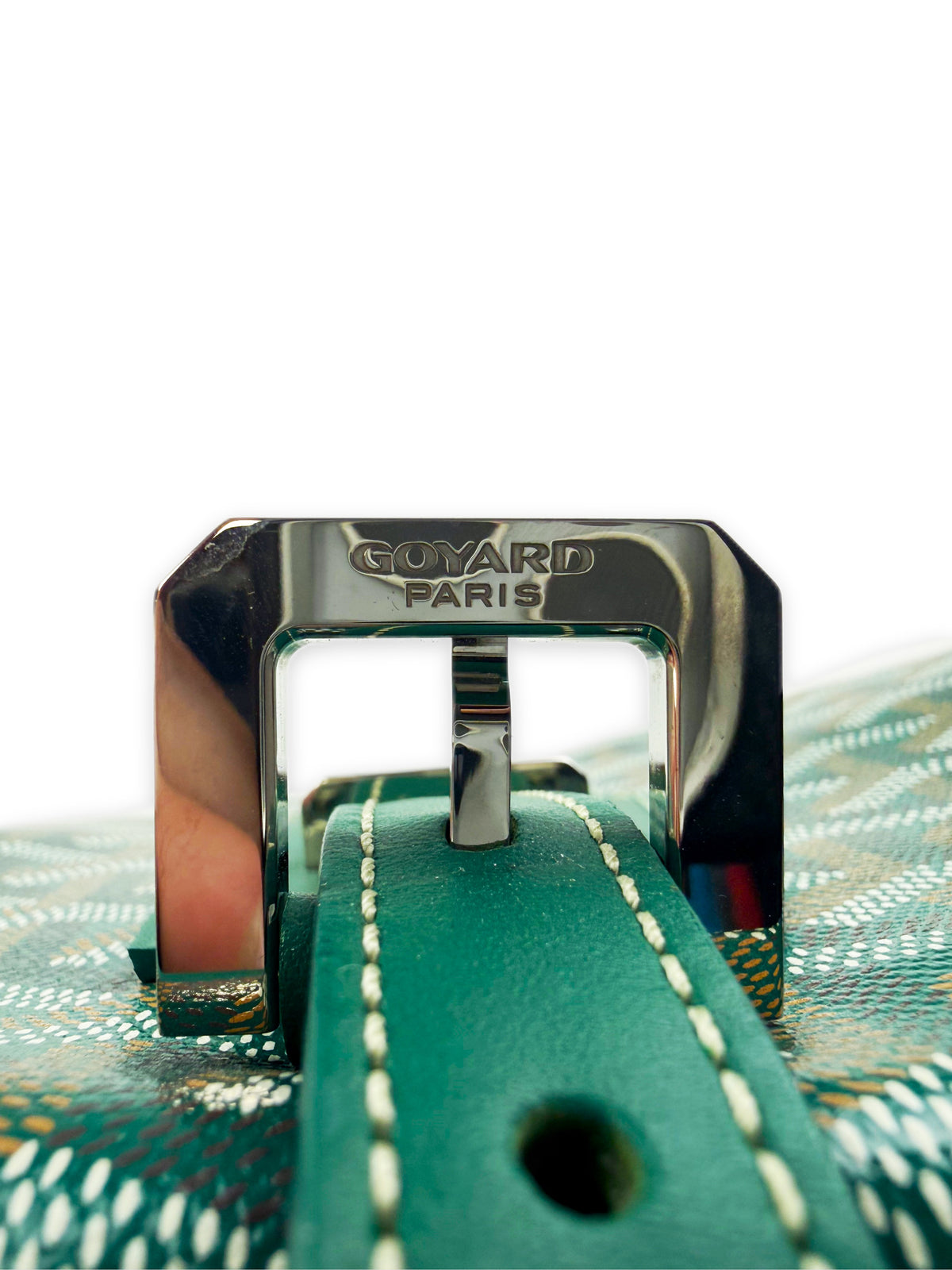 Goyard Boeing 55 Green Canvas Goyardine Monogram Duffle Bag