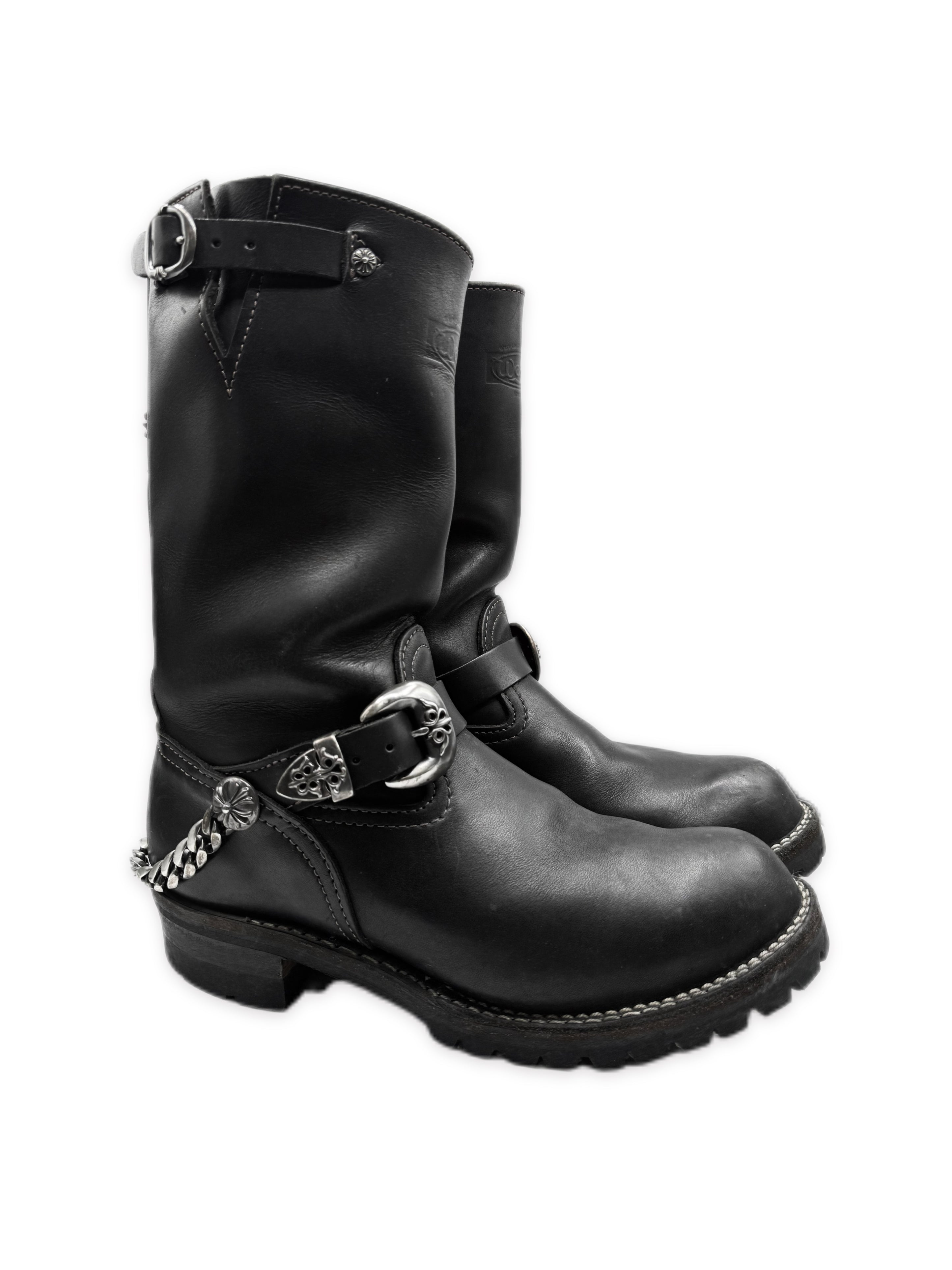 Chrome Hearts x Wesco 3 Piece Cuban Link Silver Cross Engineer Boots
