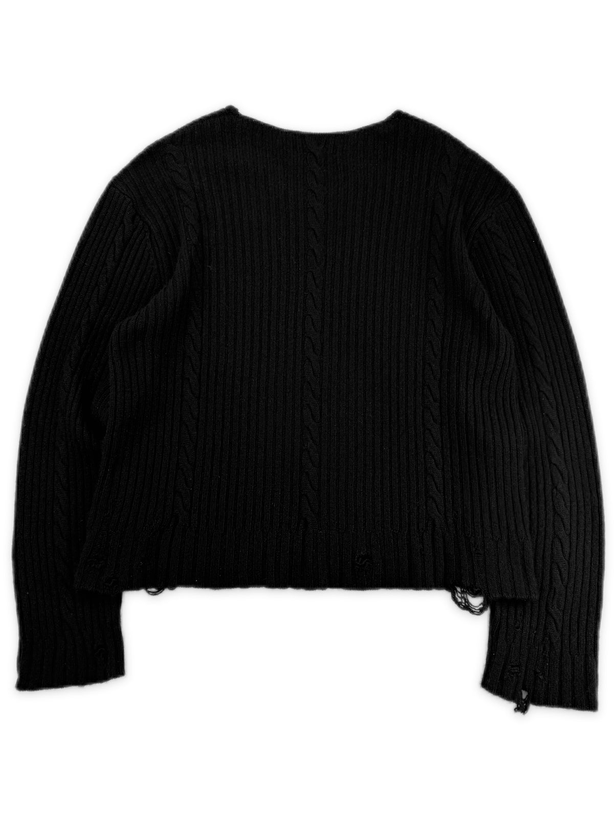 Enfants Riches Deprimes Cashmere Cable Knit Black Sweater