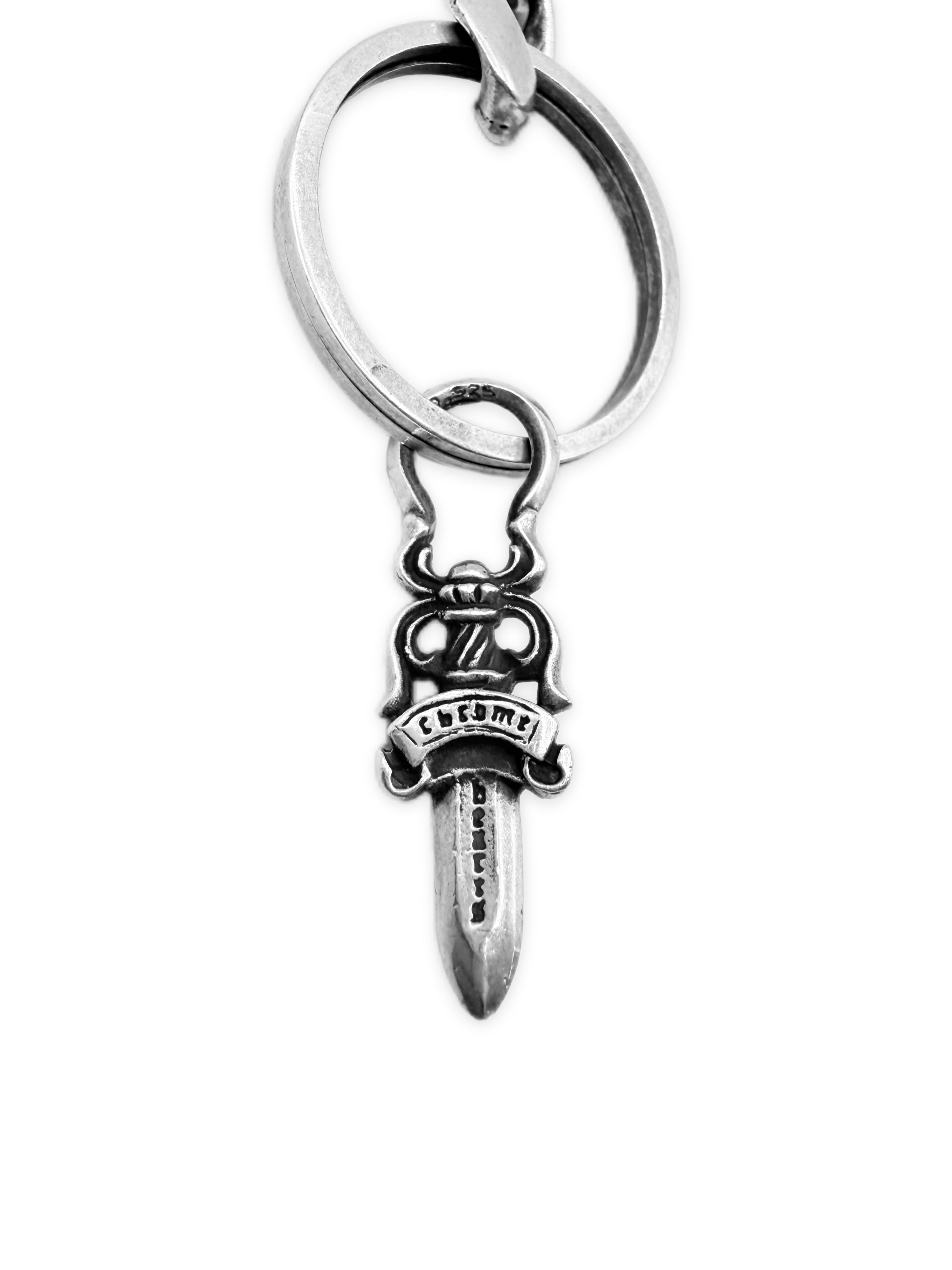 Chrome Hearts Cuban Link Dagger Lobster Clasp Extra Long Keychain