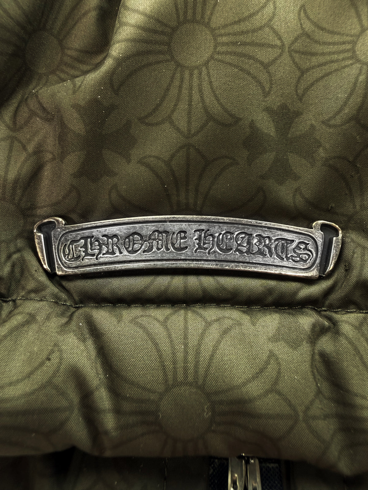 Chrome Hearts Olive Green Monogram Down Fill Puffer Jacket