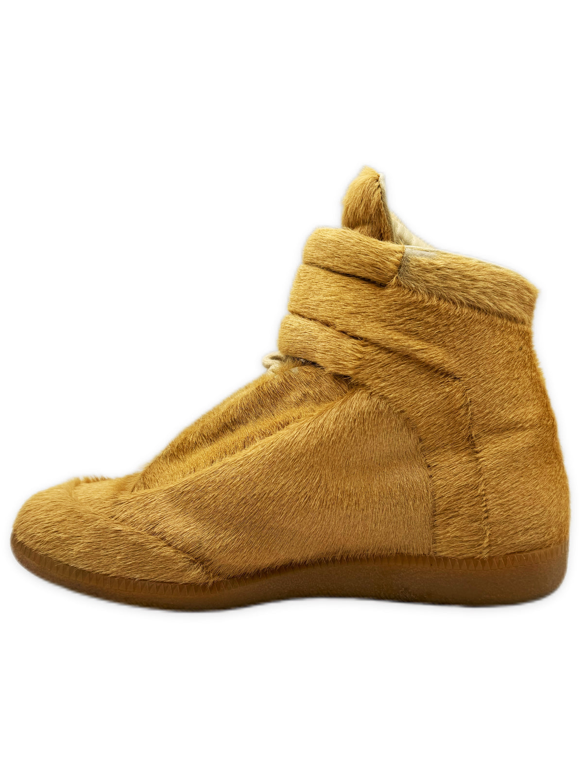 2013 Maison Margiela Beige Pony Hair Yeezus Future Hi-top Sneakers