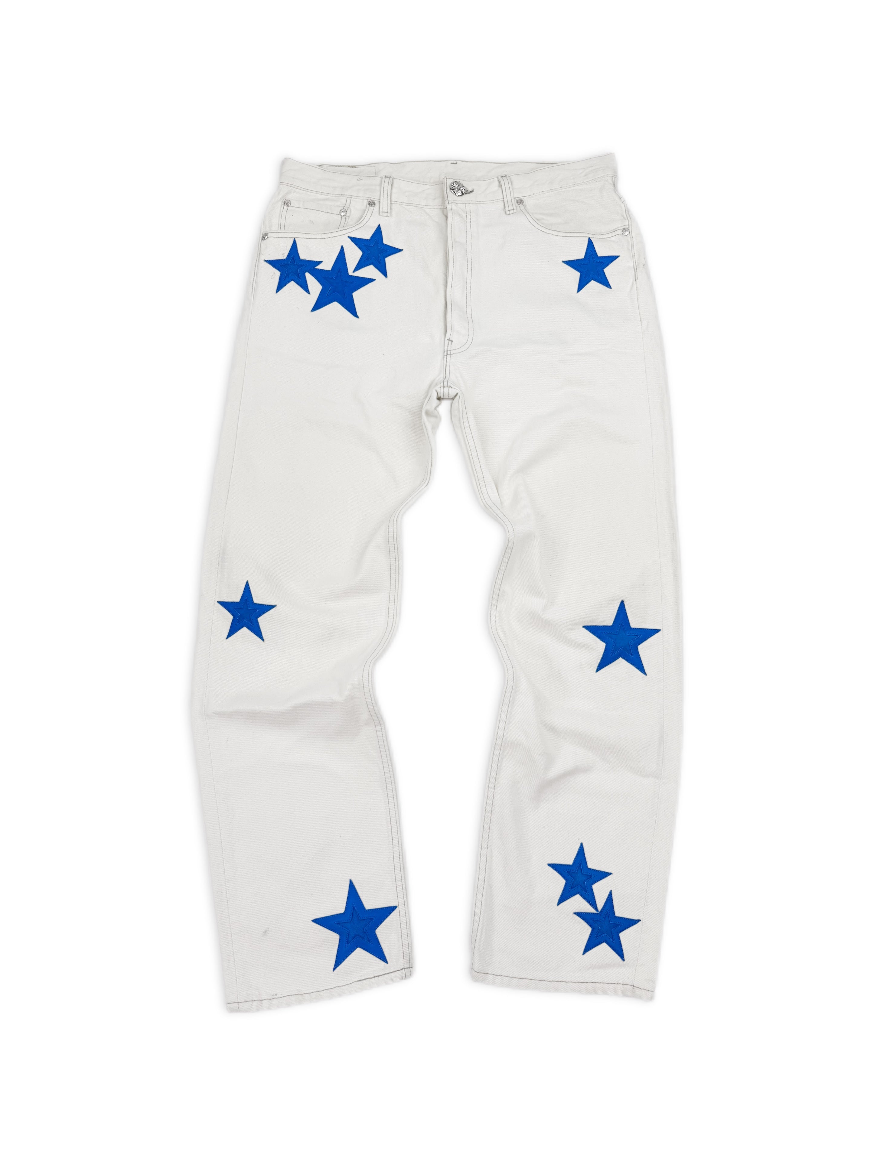 Chrome Hearts 20 Star Patch White Levi’s Rhodium Denim Jeans