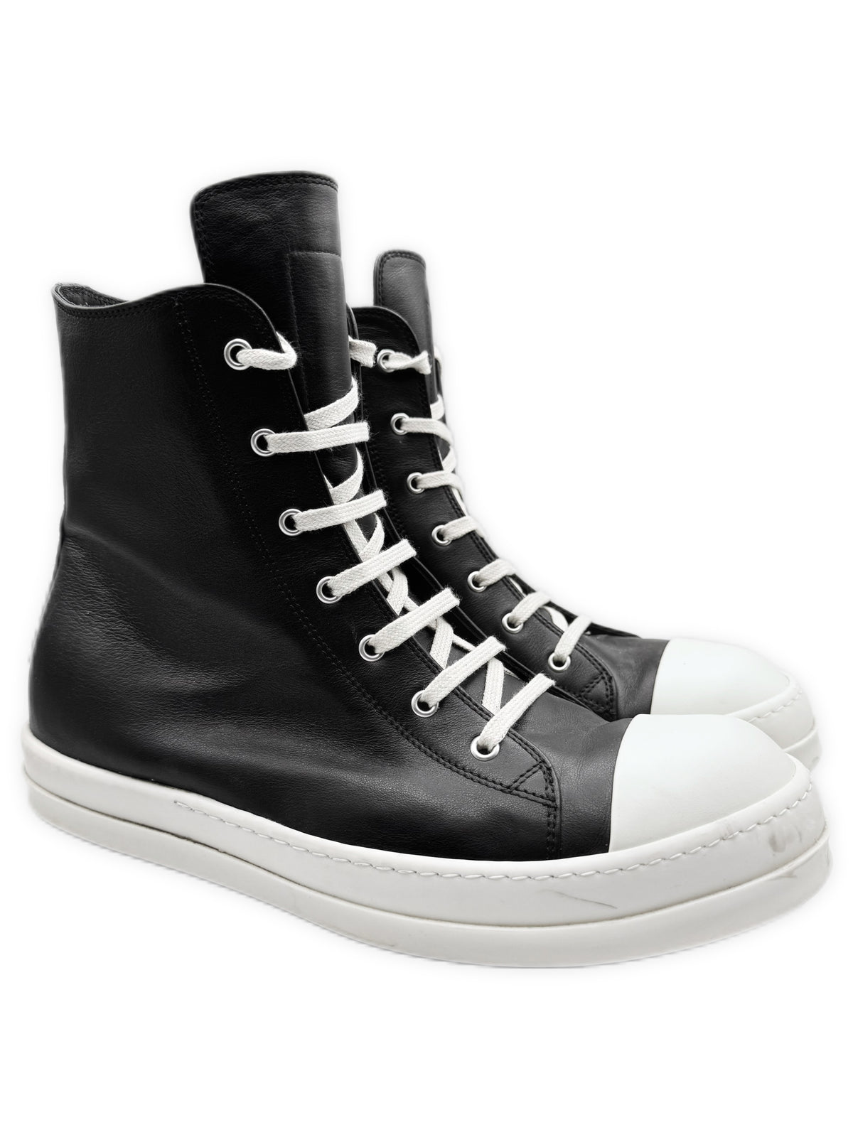 Rick Owens Leather Hi-top Side Zip Ramone Sneakers