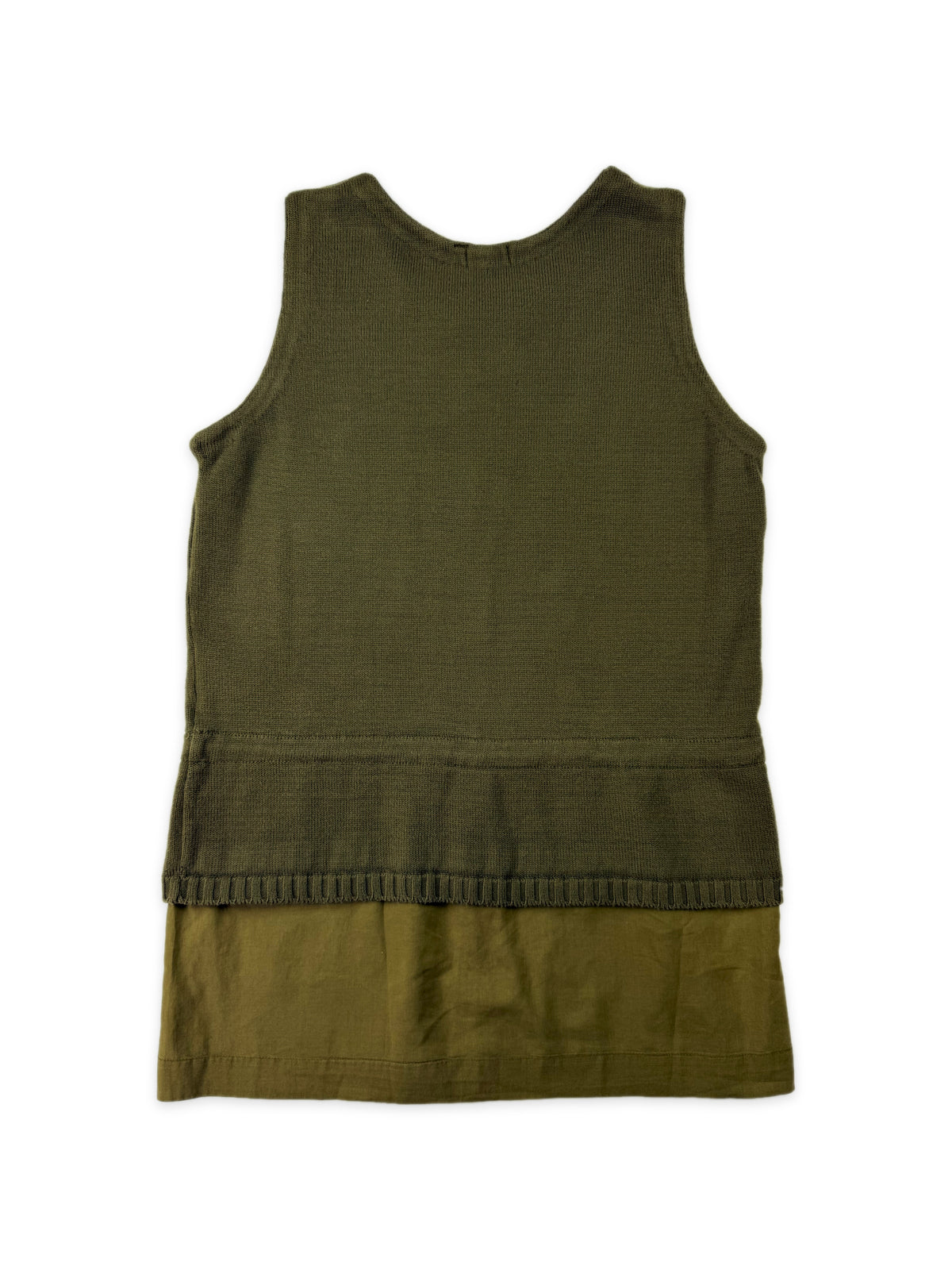 AW98 Helmut Lang Olive Green Layered Sleeveless Tank Top