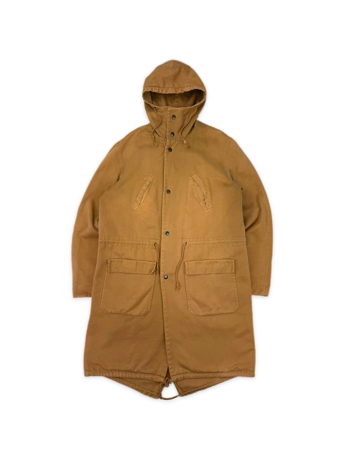 AW03 Raf Simons PCL Closer Beige Shearling Lined Parka Jacket