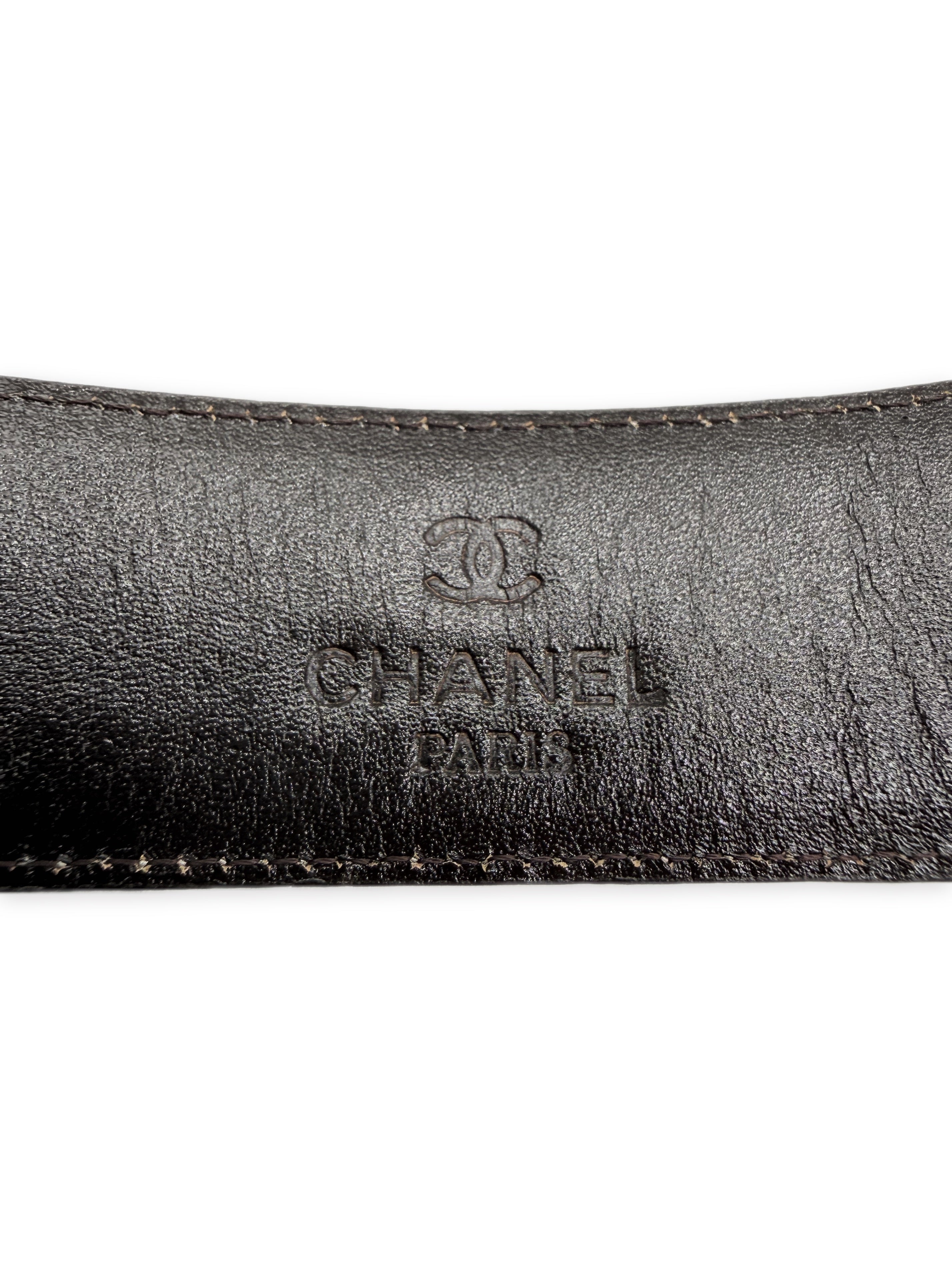 Chanel Python Leather CC Gold Buckle Exotic Belt