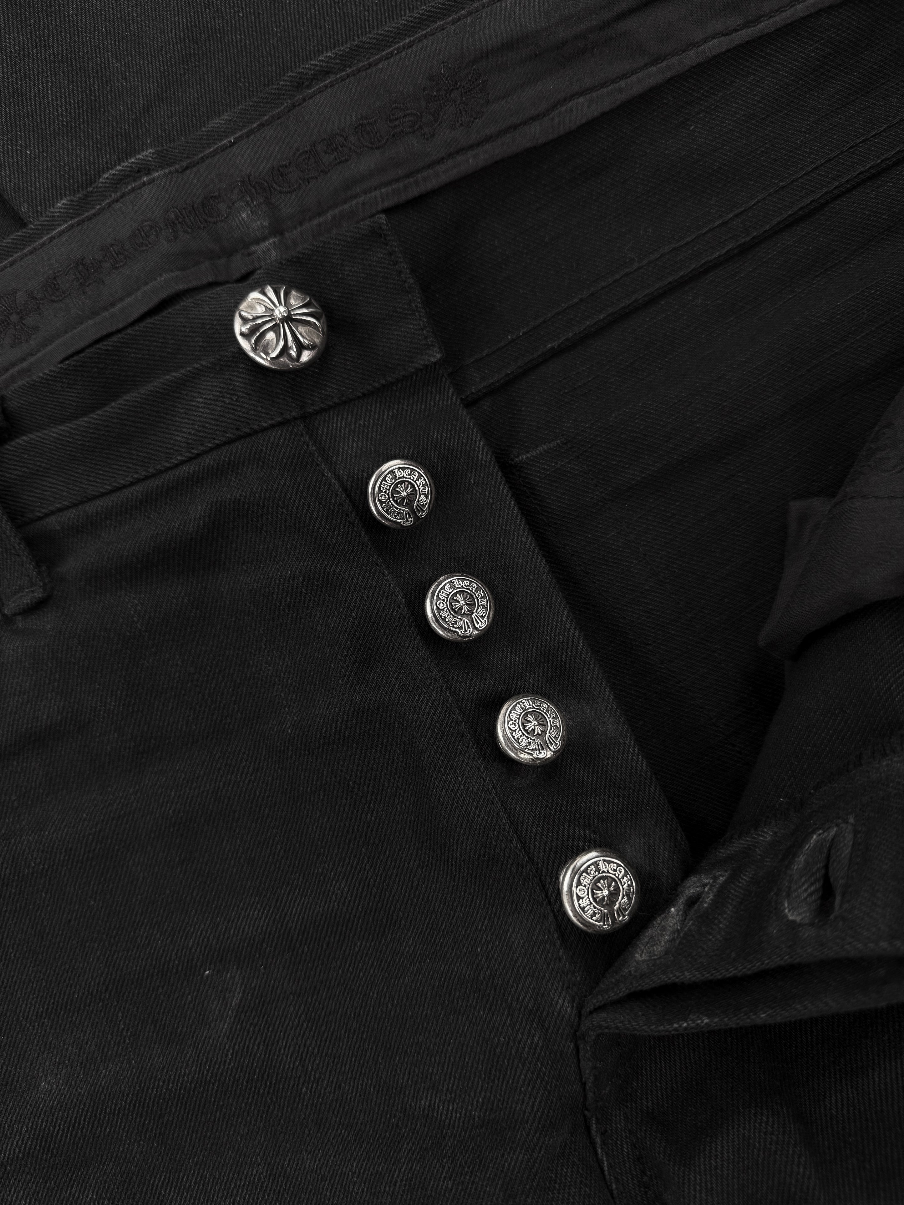 Chrome Hearts RS Cut Flared Black .925 Silver Denim Jeans