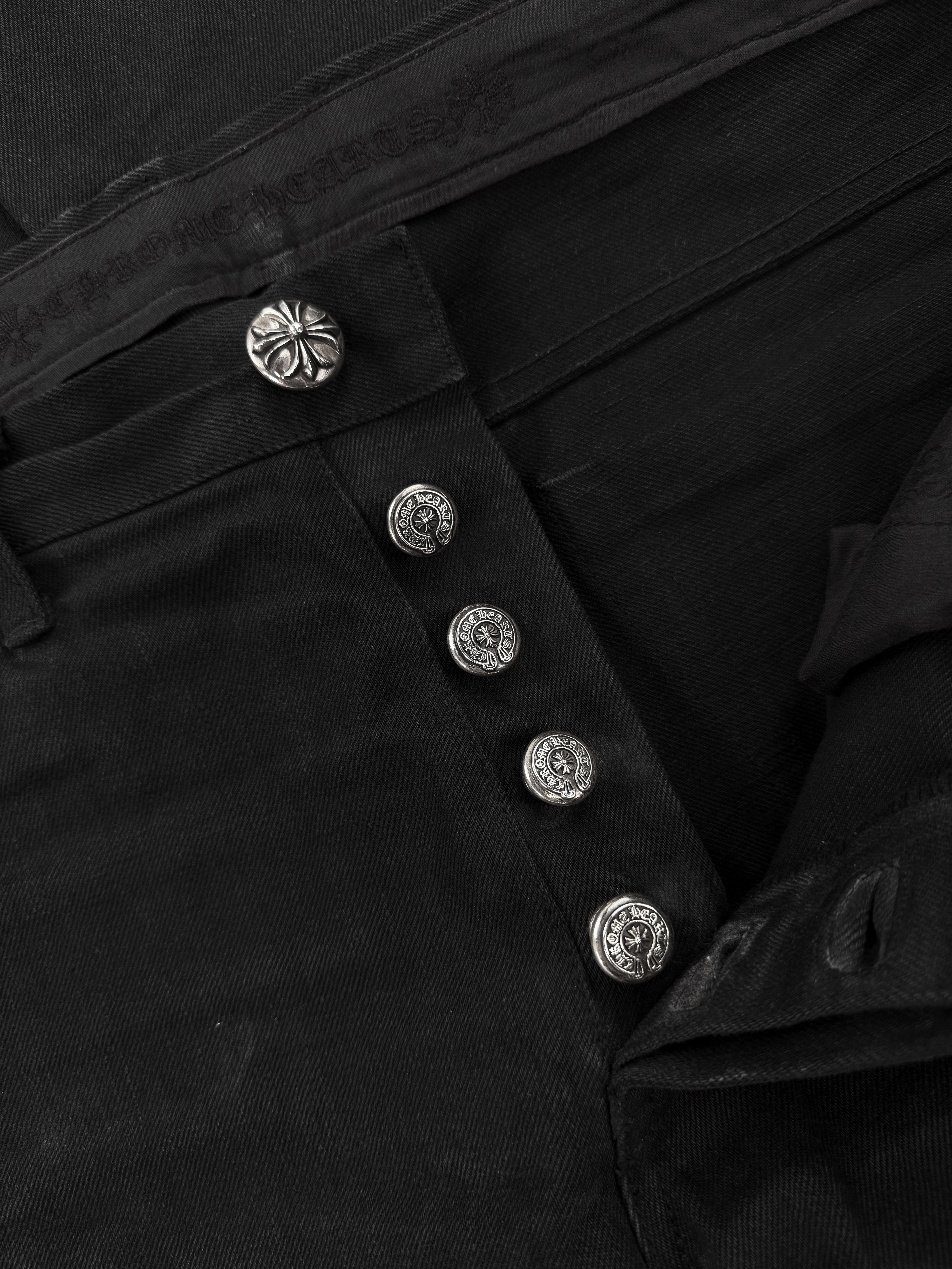 Chrome Hearts RS Cut Flared Black .925 Silver Denim Jeans