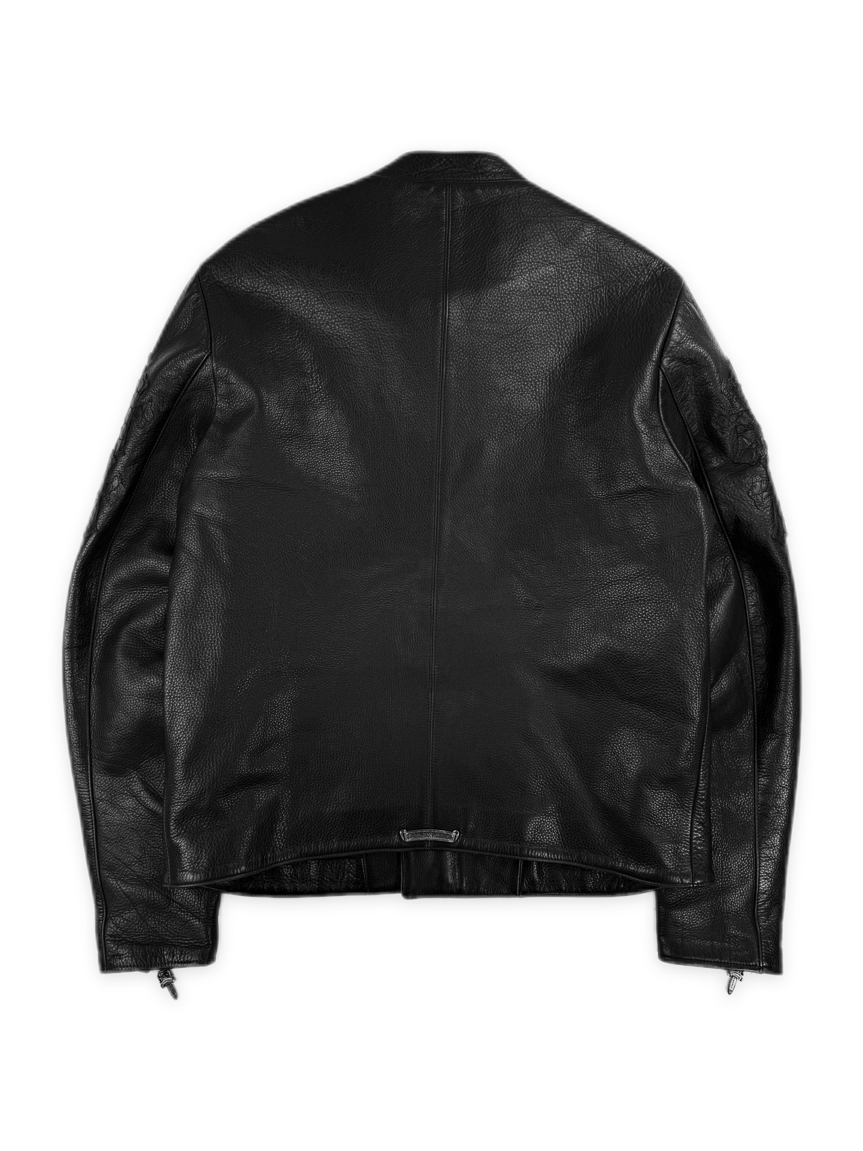 Chrome Hearts Alligator 26 Cross Patch Black Leather Moto Jacket
