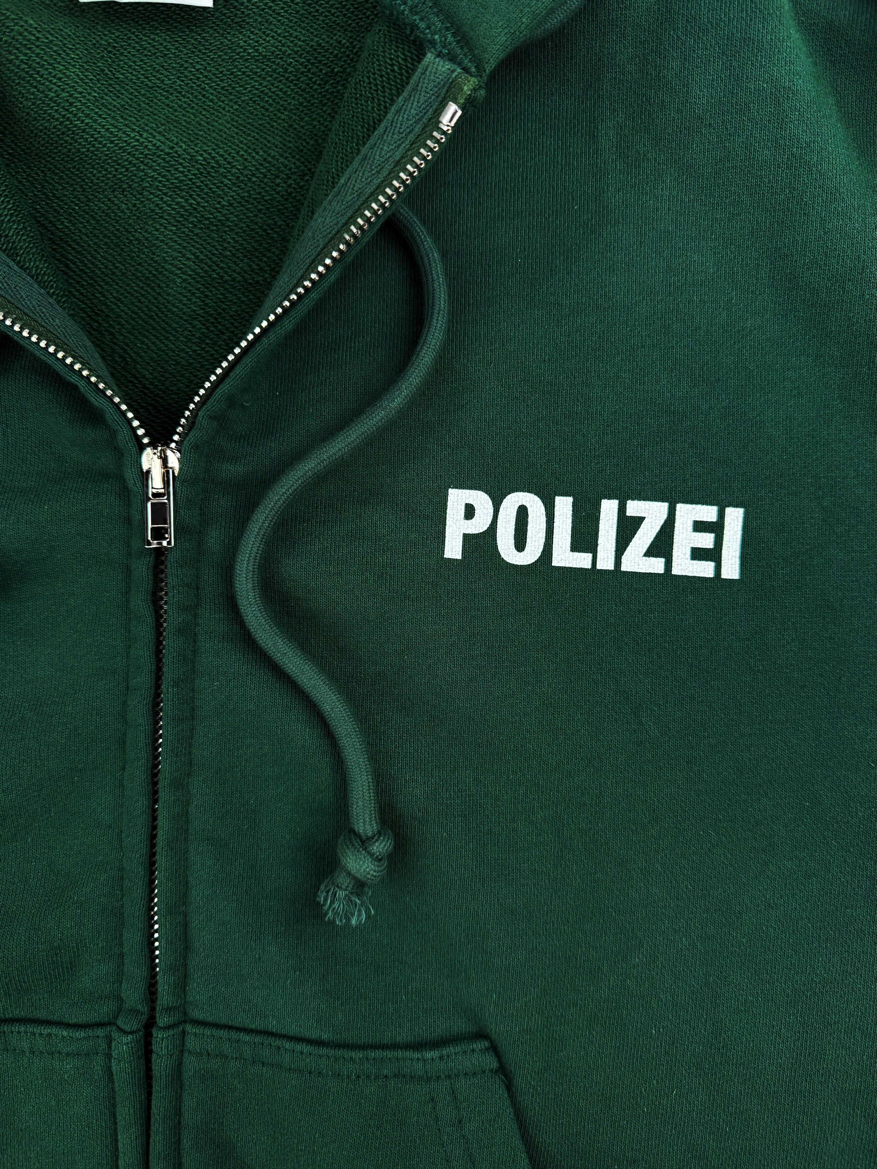 SS16 Vetements ‘Polizei’ Zip Up Green Sogan Hoodie