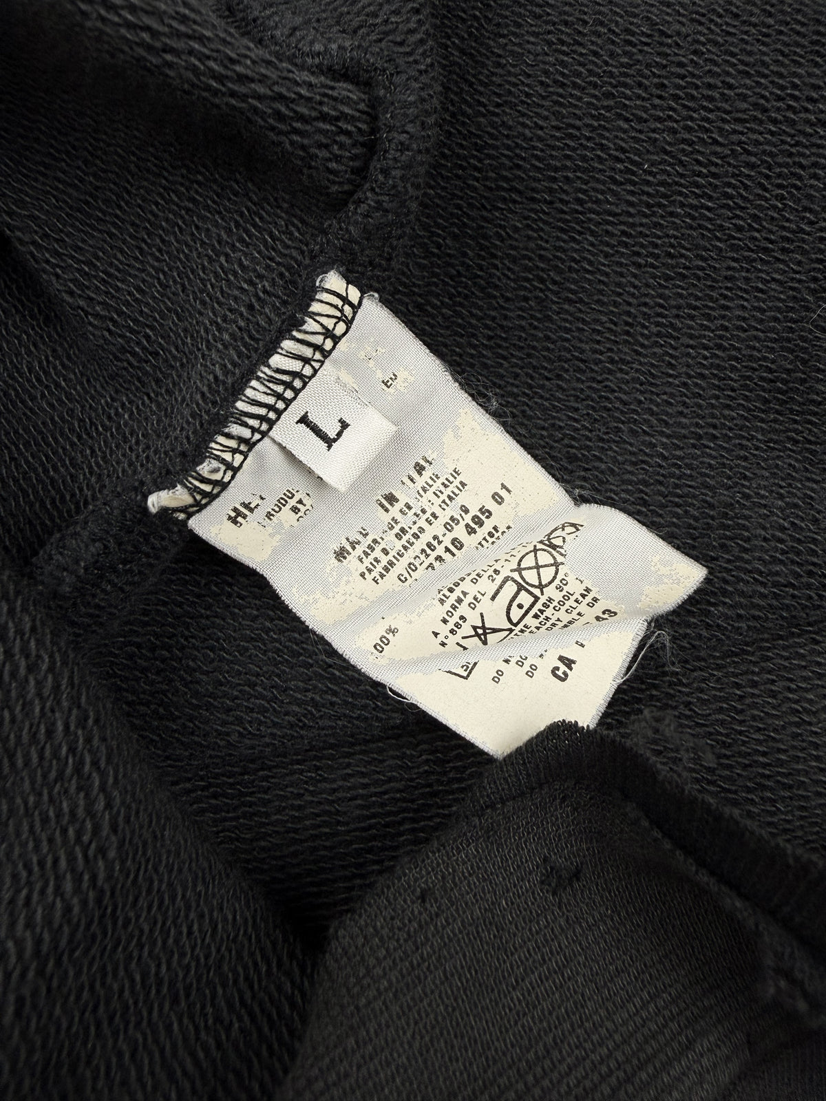 90s Helmut Lang Sun Faded Distressed Black Crewneck