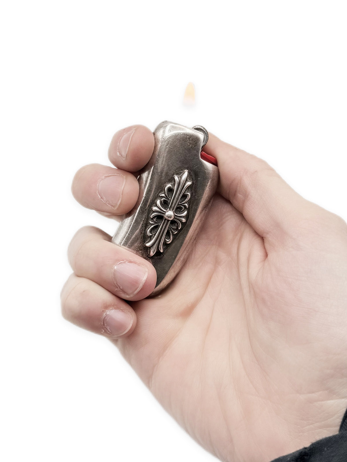 Chrome Hearts Floral .925 Silver Mini Lighter Holder Case