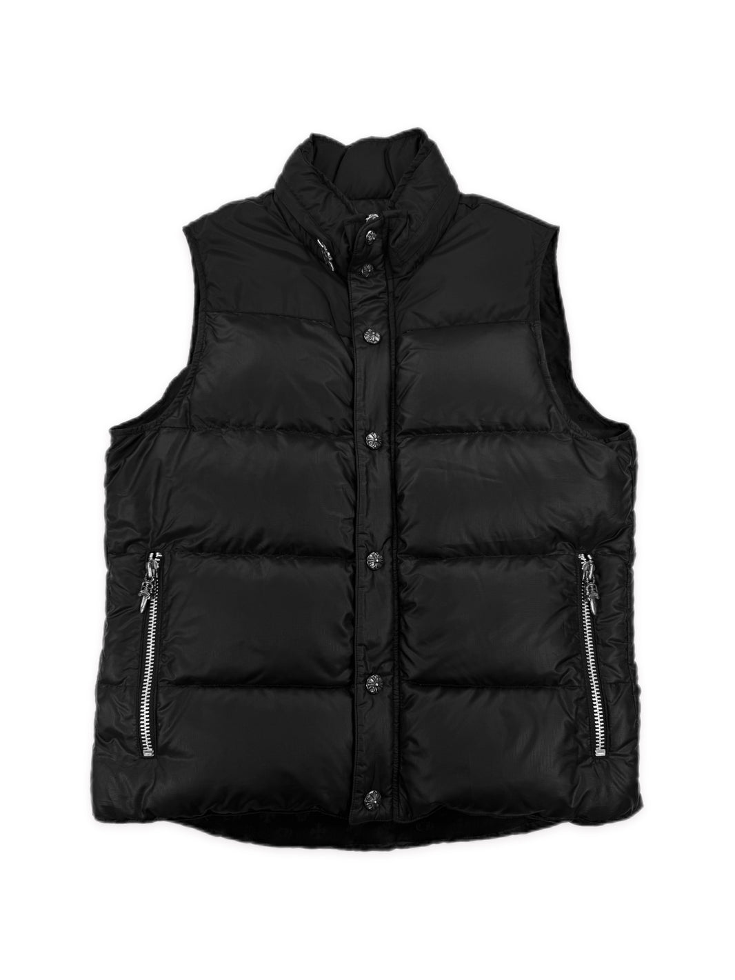 Chrome Hearts Dagger Zip Black Sleeveless Puffer Vest