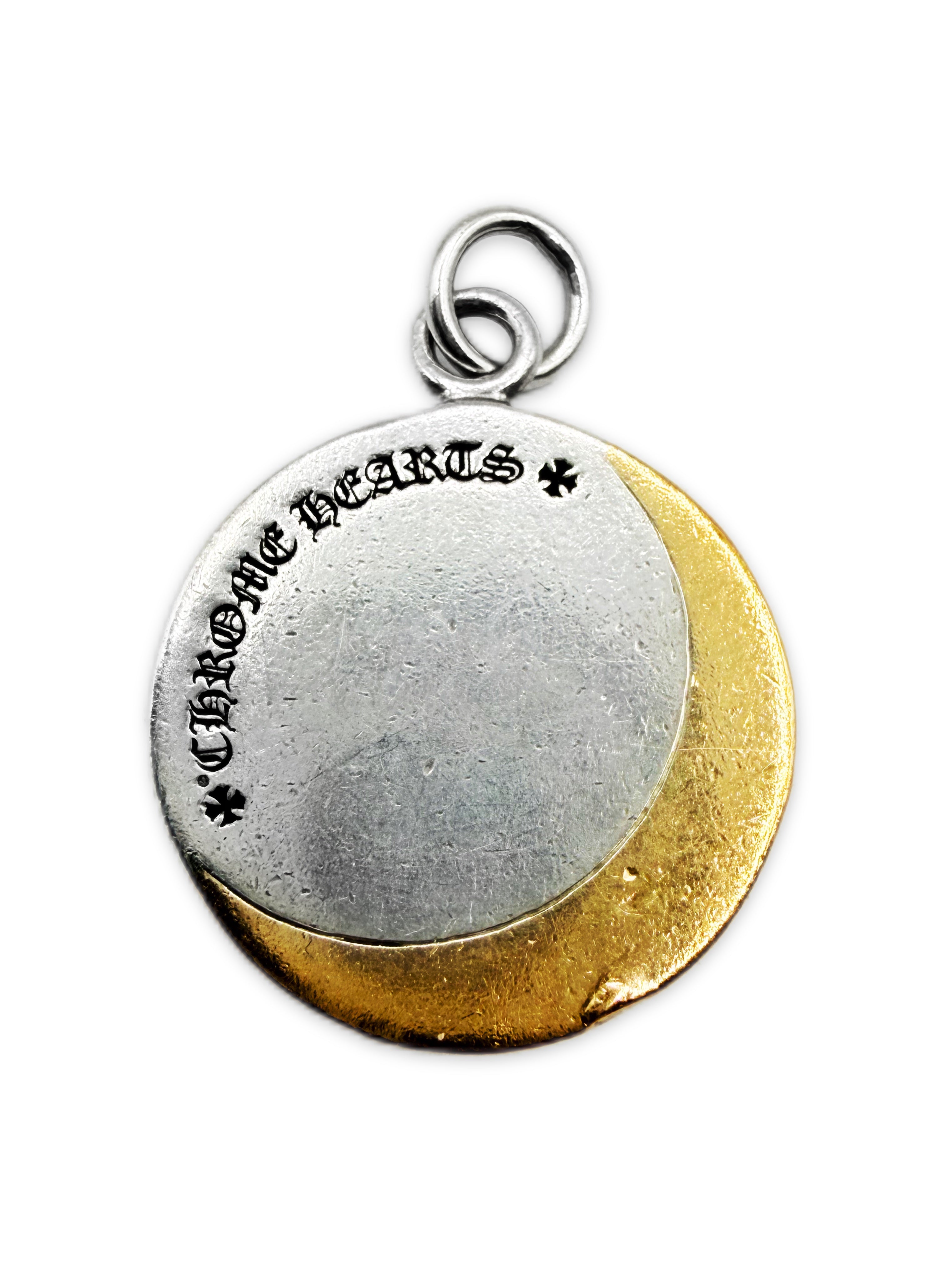 Chrome Hearts 22k Gold / .925 Silver Crescent Moon &amp; Star Pendant