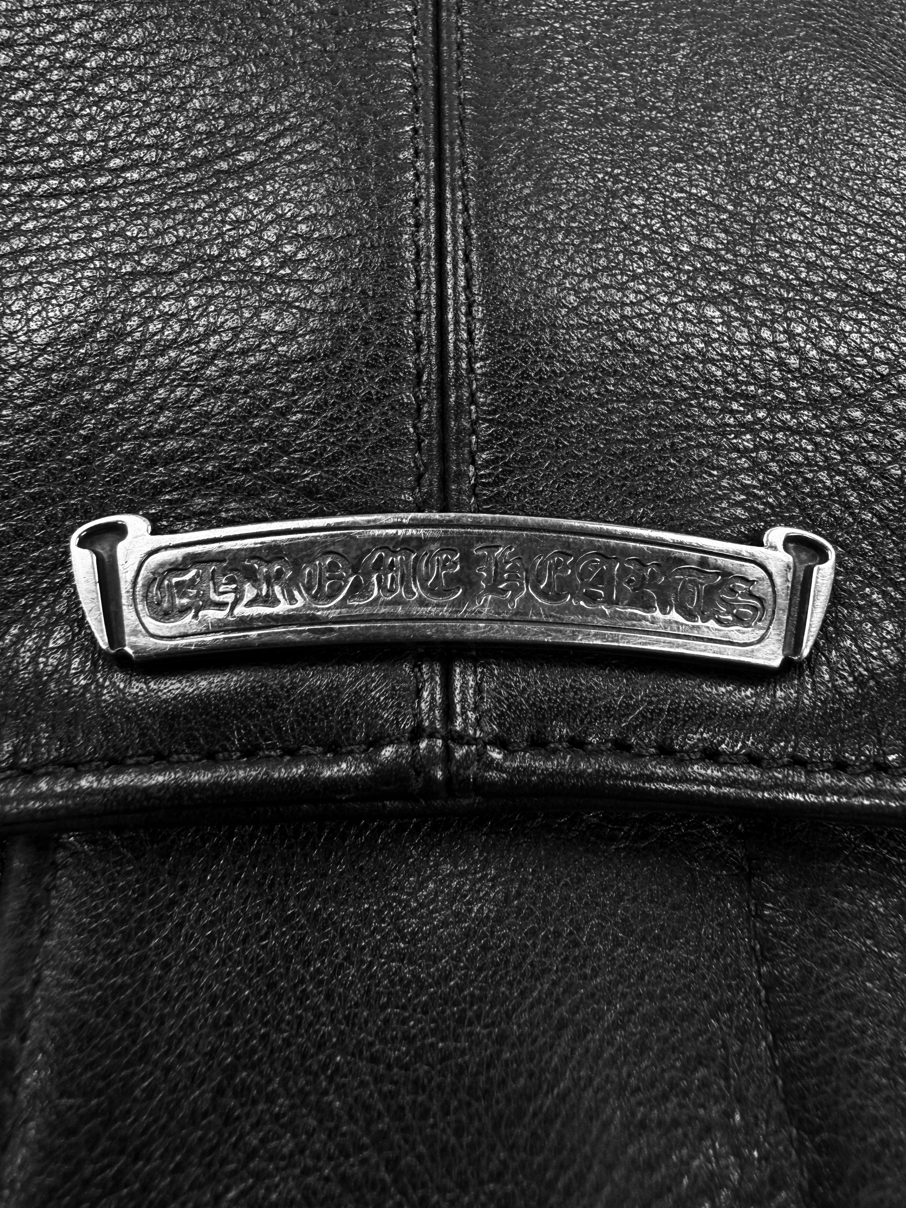Chrome Hearts Moto Cafe Racer Dagger Zip Leather Jacket