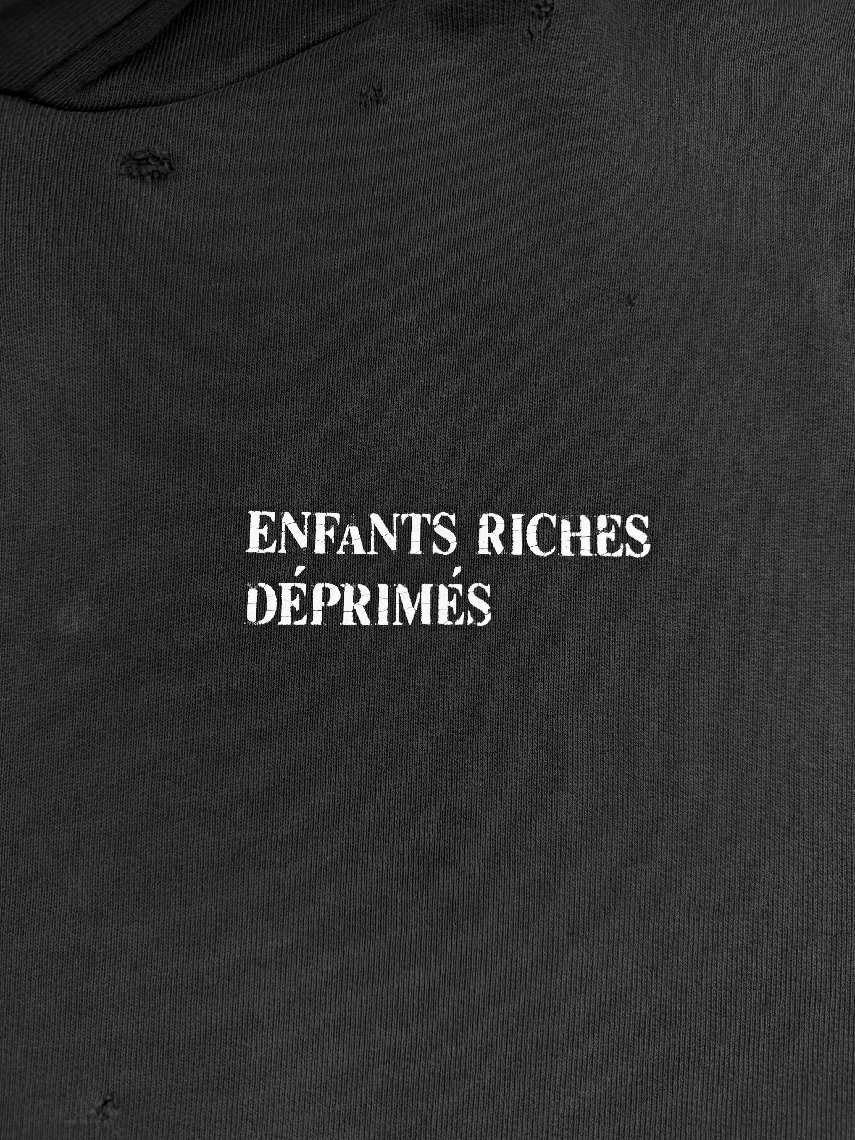 Enfants Riches Deprimes Logo Distressed Thermal Lined Hoodie