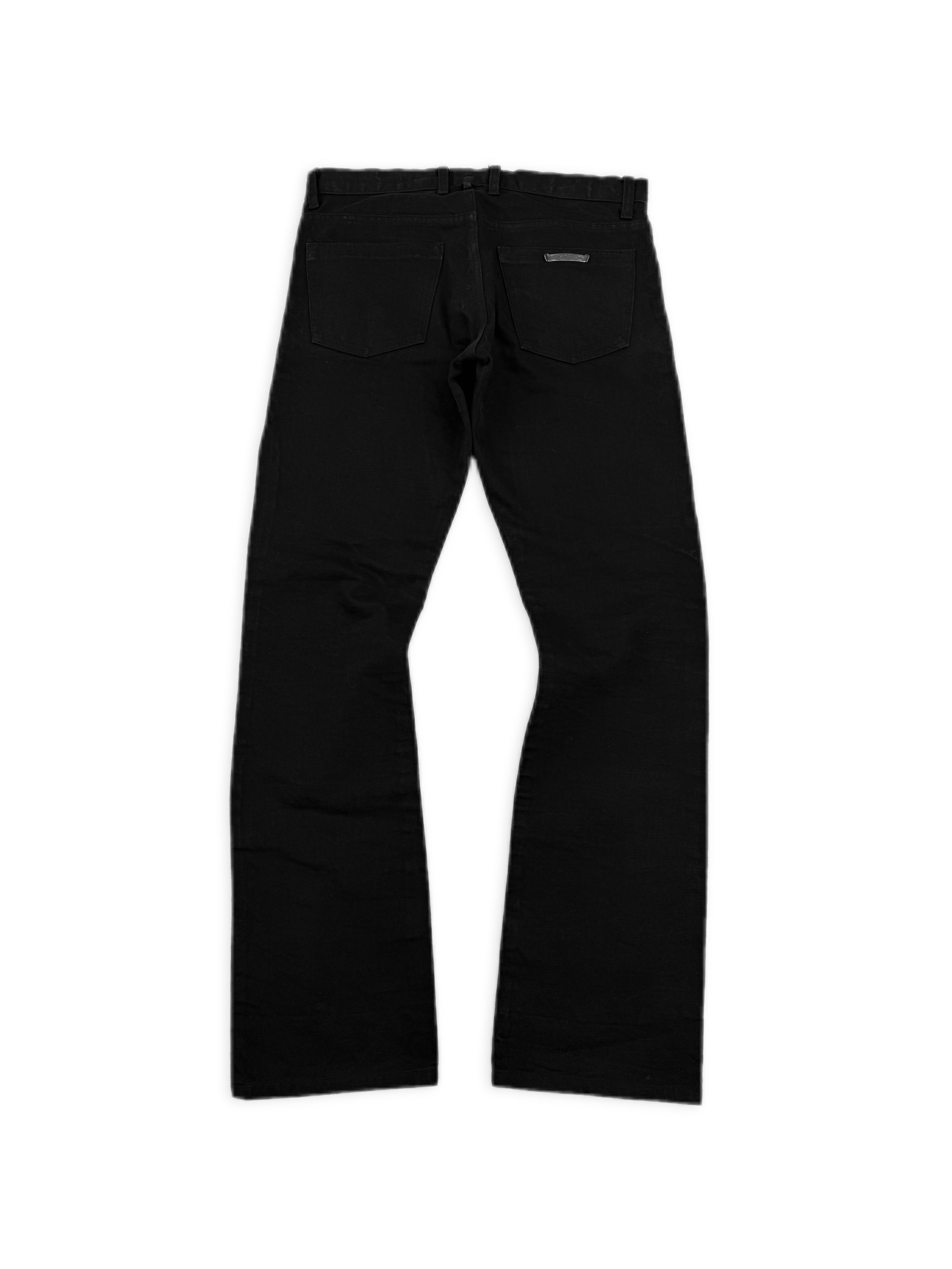 Chrome Hearts RS Cut Flared Long .925 Silver Black Denim Jeans