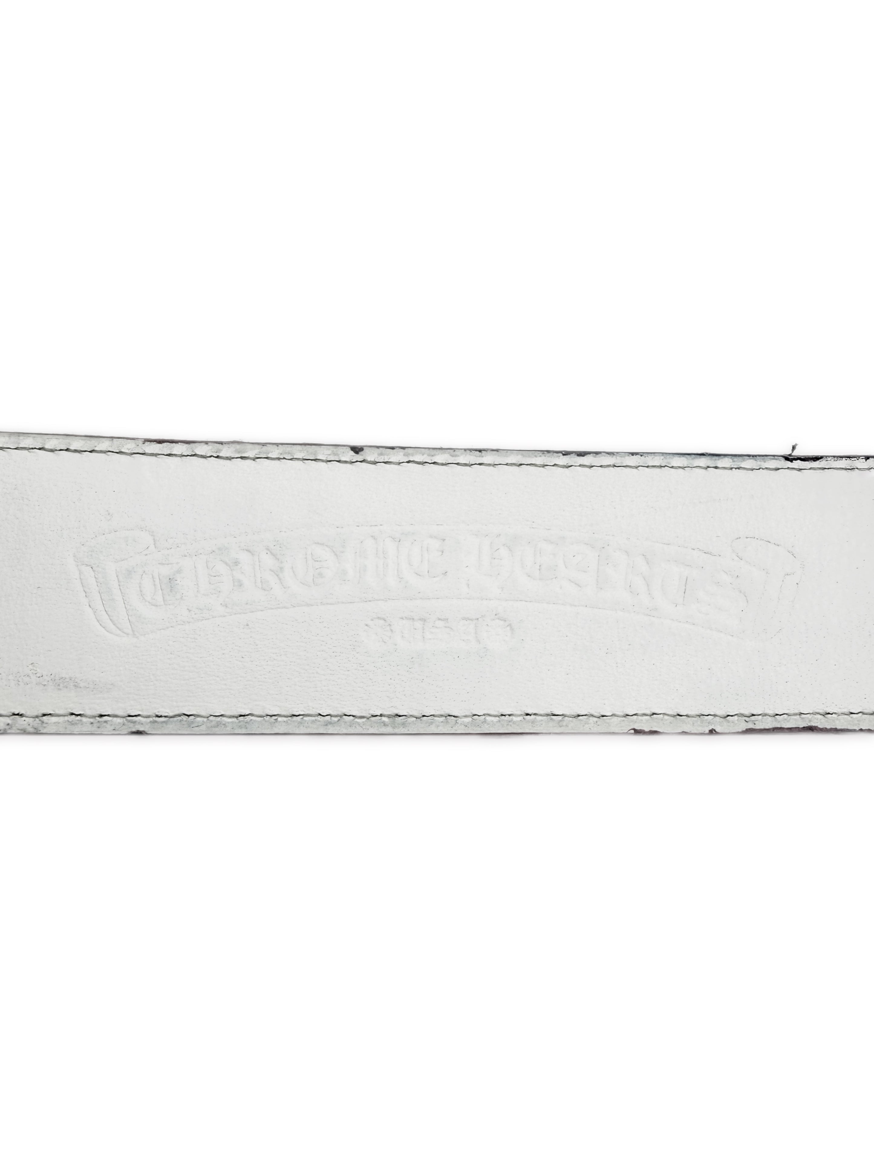 Chrome Hearts Baby Pink Rhodium Two Tone Leather Belt Strap