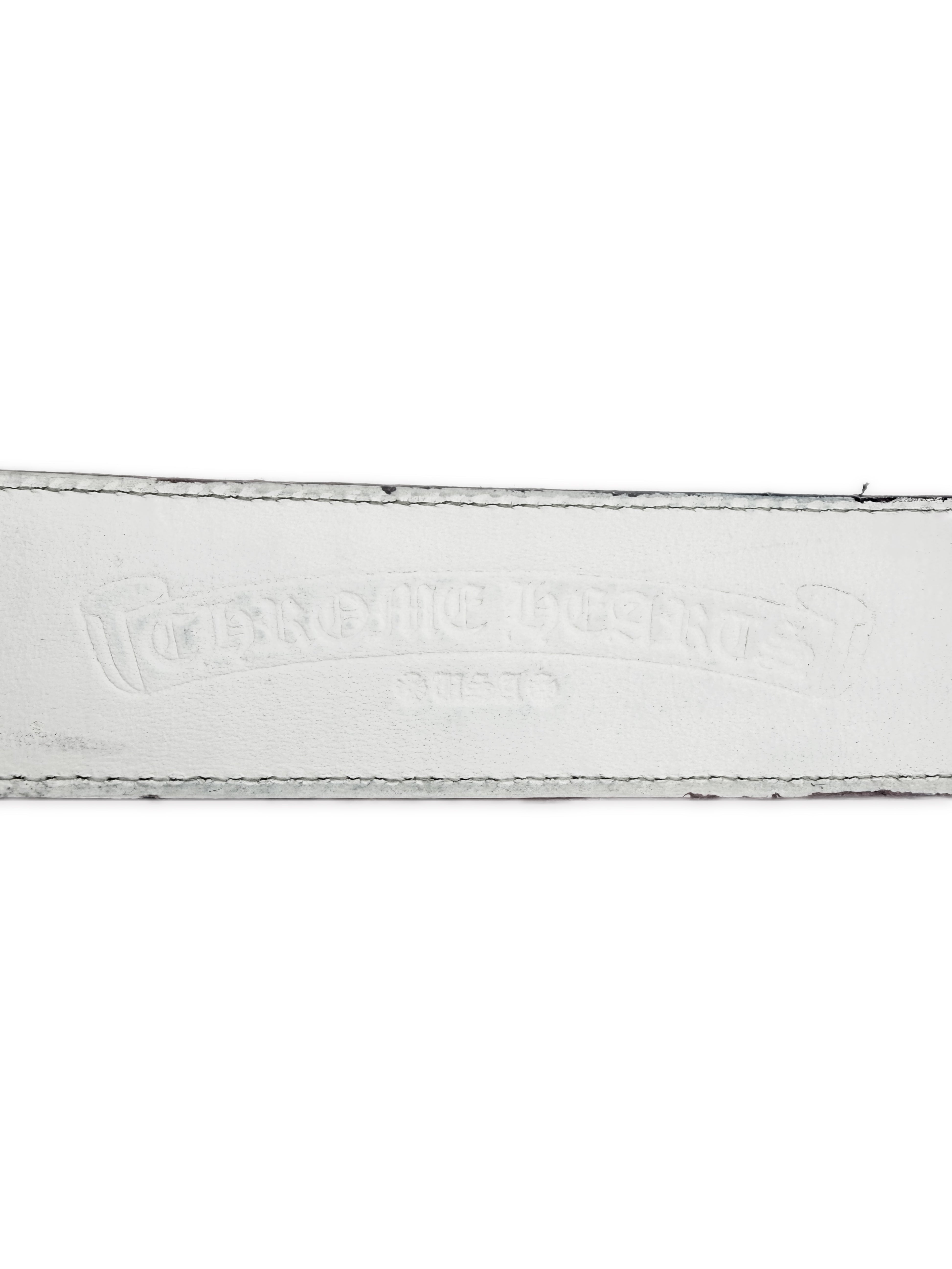 Chrome Hearts Baby Pink Rhodium Two Tone Leather Belt Strap
