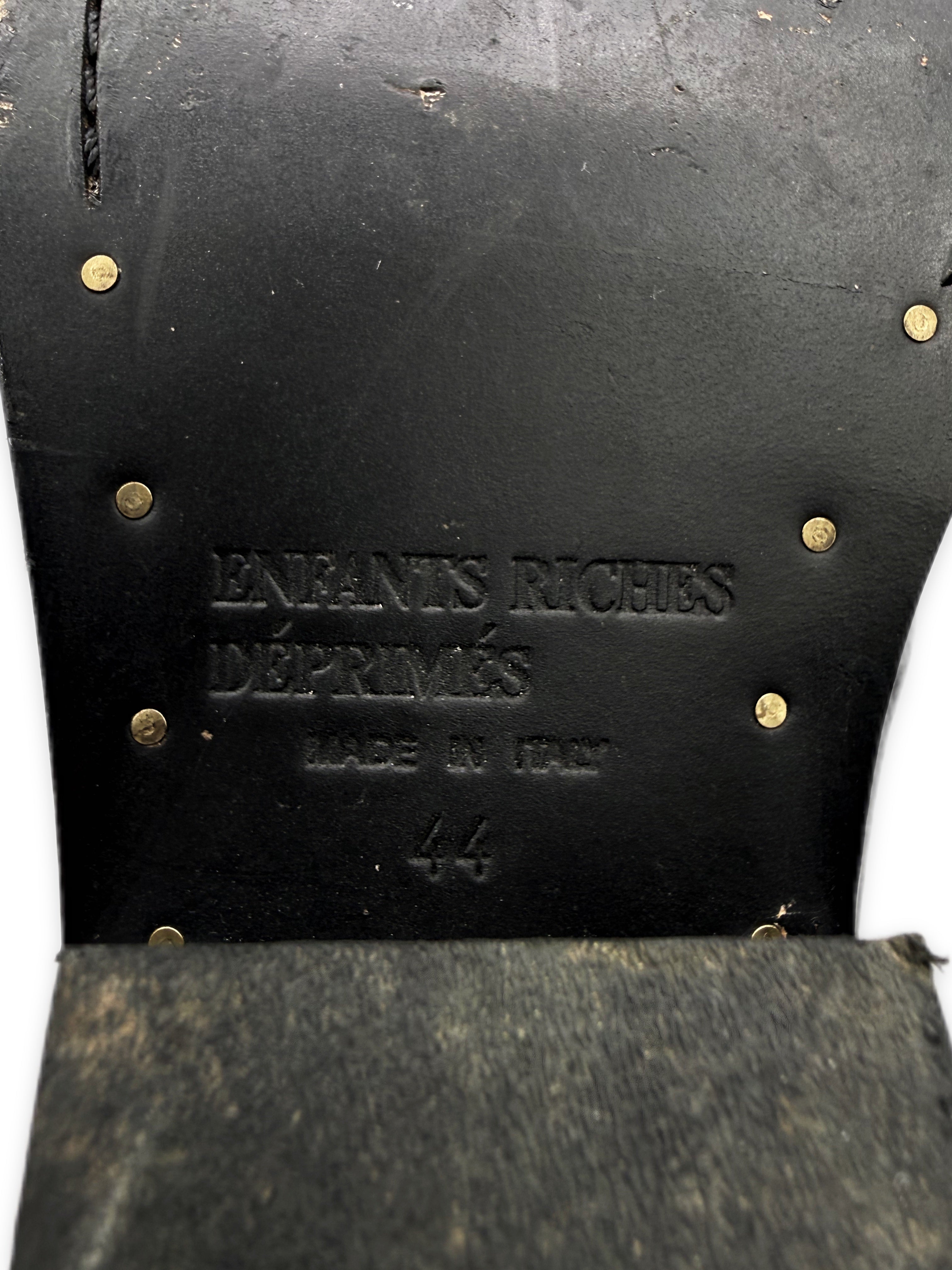 AW20 Enfants Riches Deprimes ‘Midnight’ Black &amp; White Leather Cuban Boots