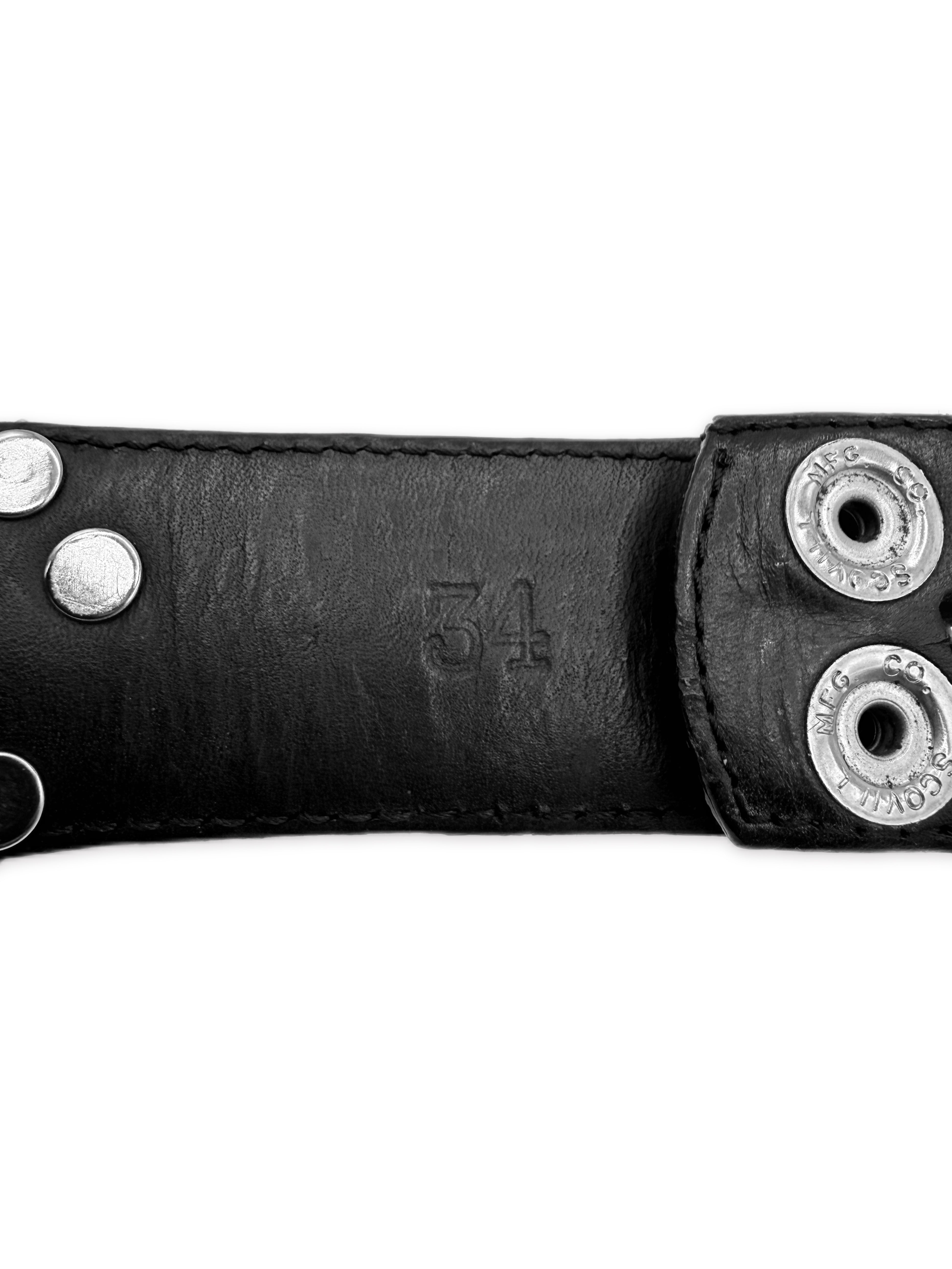 Chrome Hearts Cross Pendant .925 Silver Black Leather Belt Strap