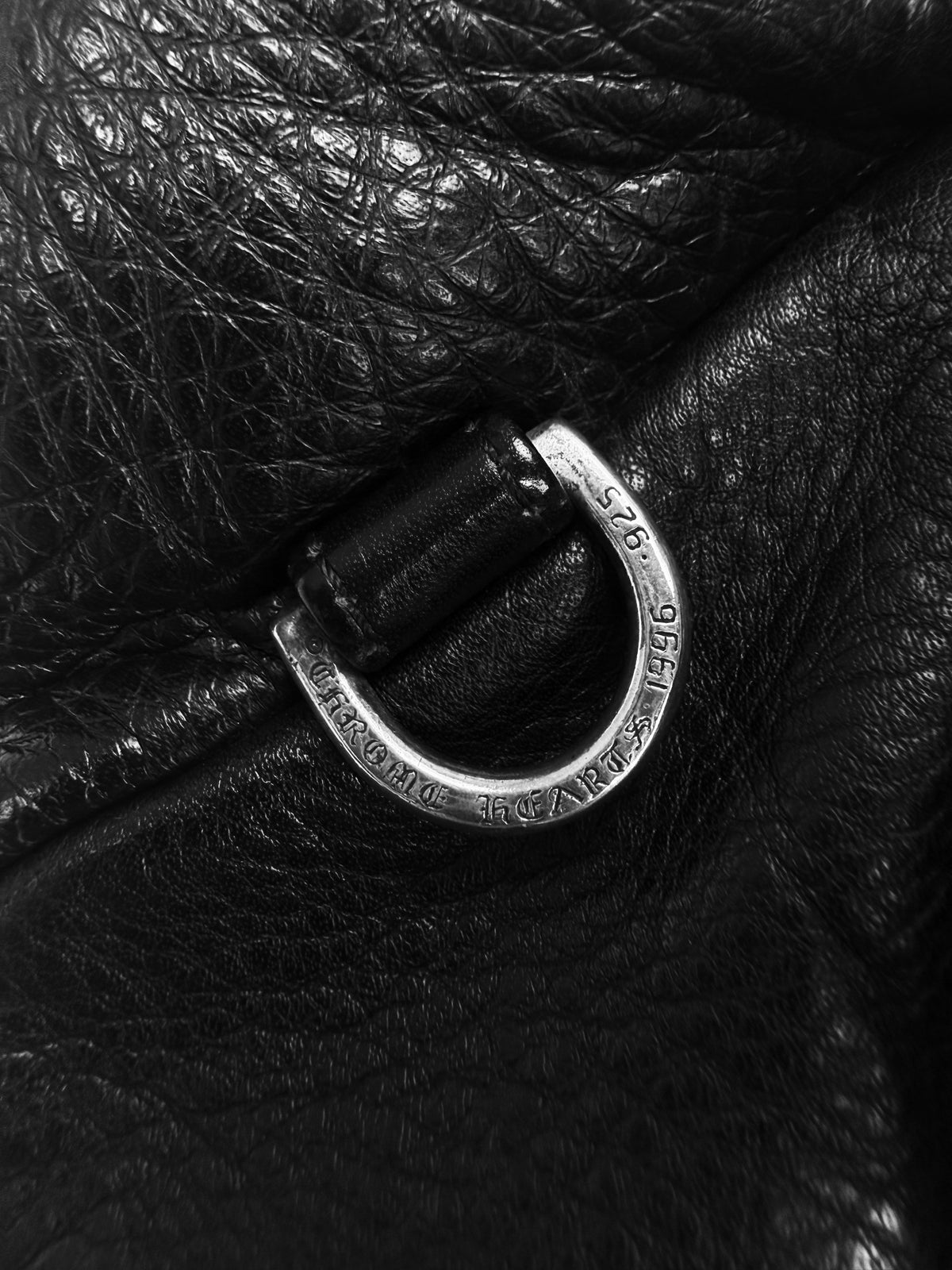 Chrome Hearts 1.5 in Gunslinger Black Leather Large Snat Pack Bag